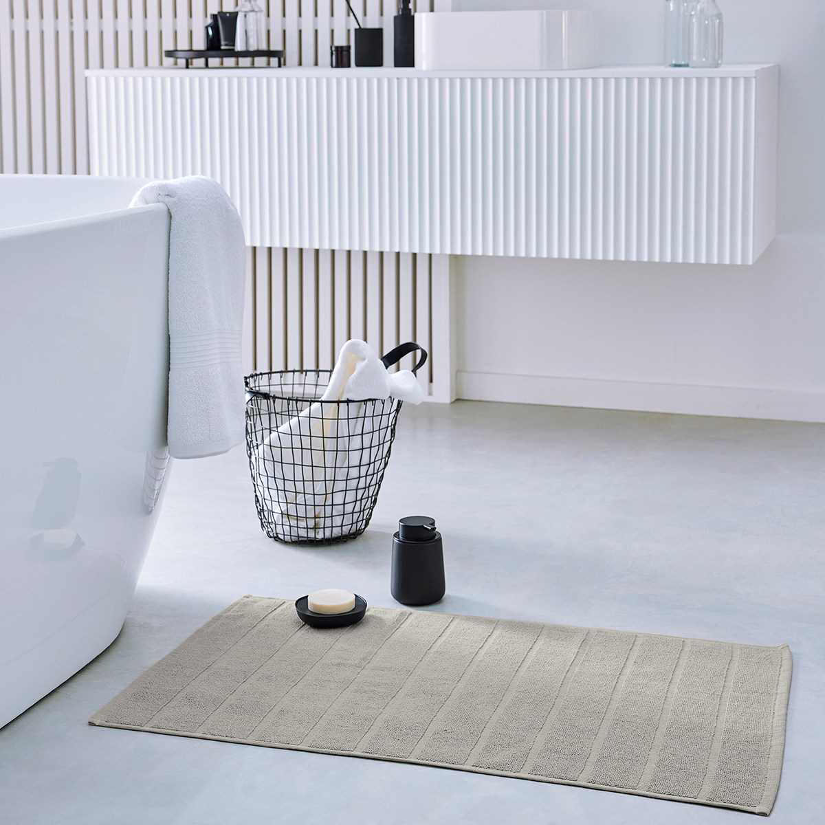 Solid color cotton bath mat TODAY LINGE DE MAISON Beige