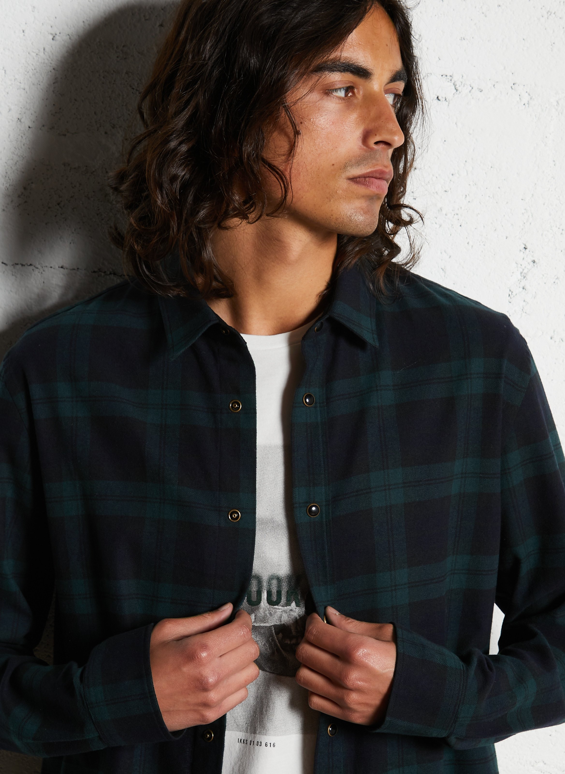 Gerade Baumwollhemd mit Karomuster IKKS Grun