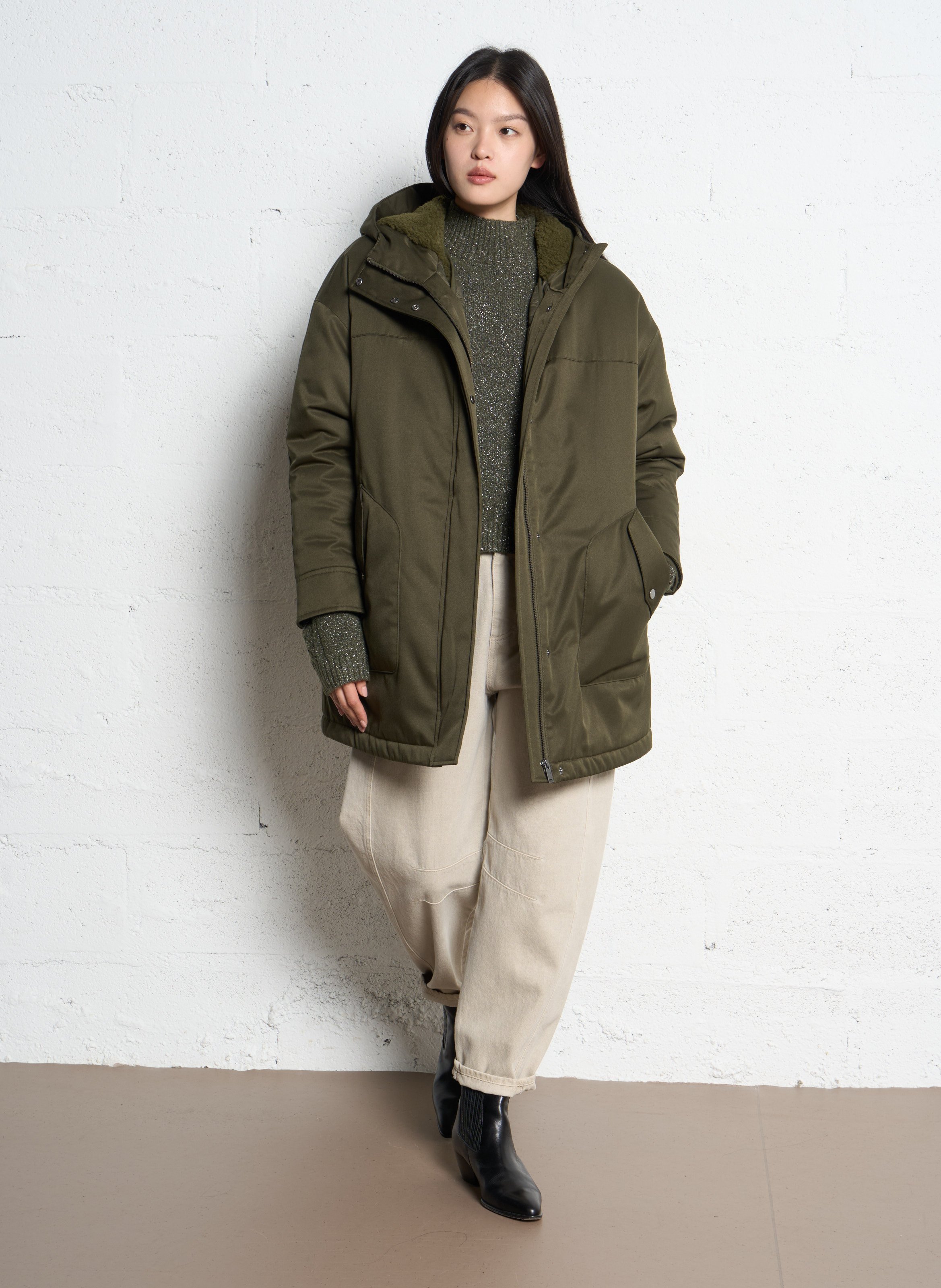 Oversized parka IKKS Khaki
