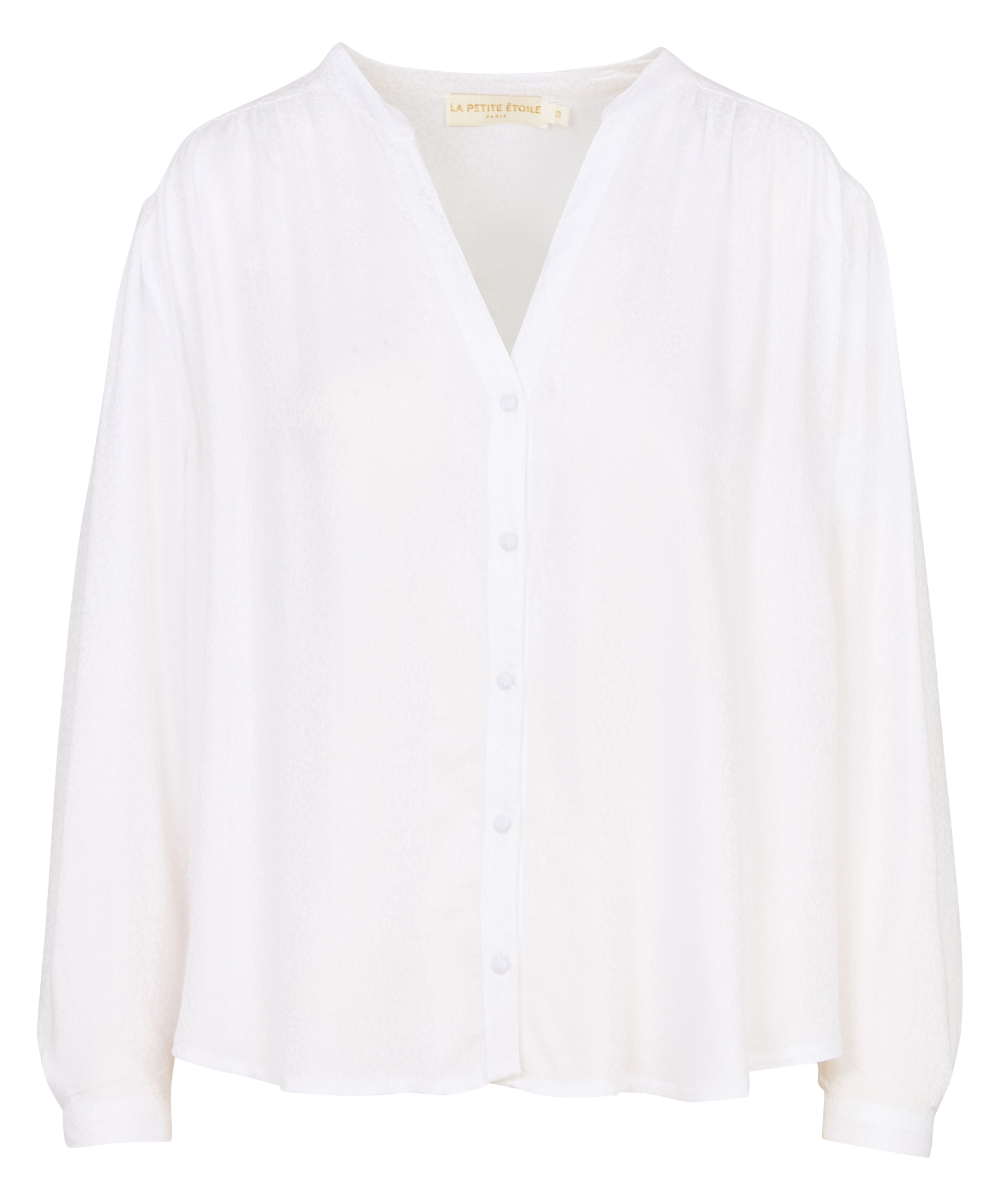 Blouse ample motif léopard ton sur ton LA PETITE ETOILE Blanc