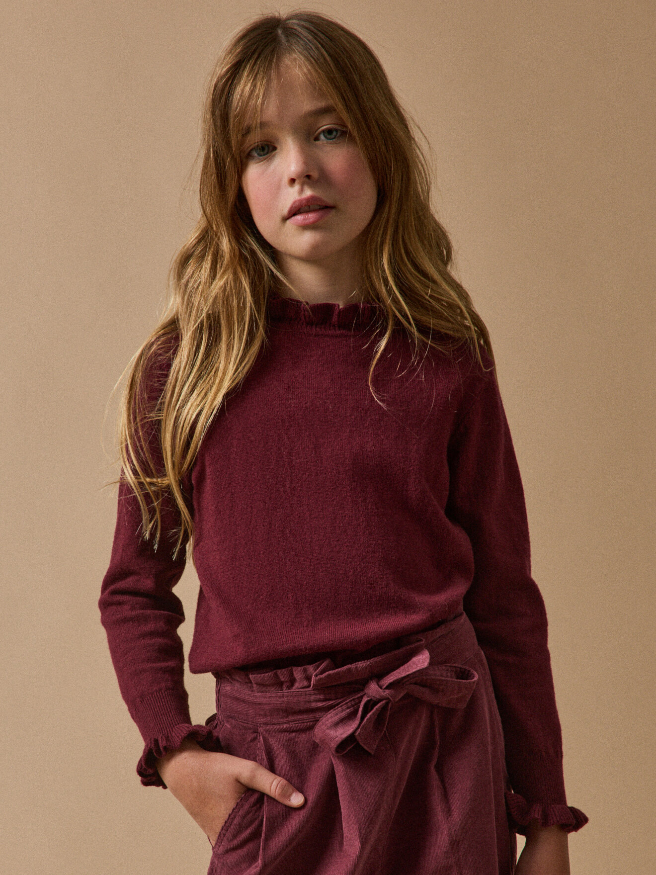 Ruffled sweater CYRILLUS Red