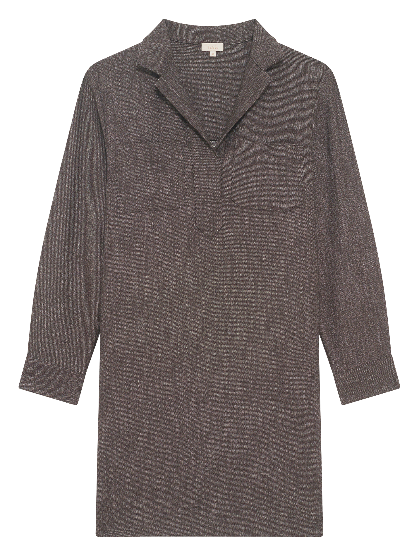 Short straight dress with tailored collar PABLO Brown