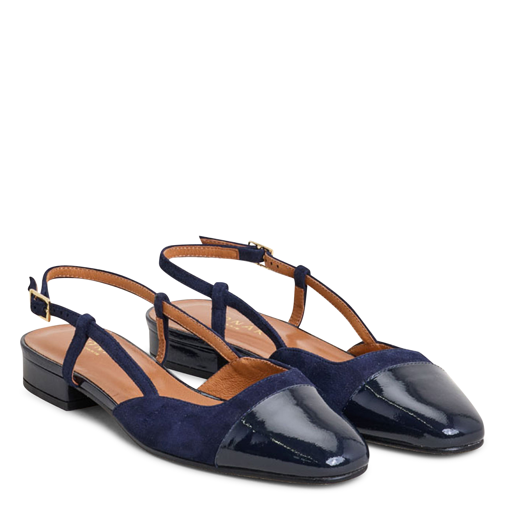 Two-tone leather ballerina flats JONAK Blue