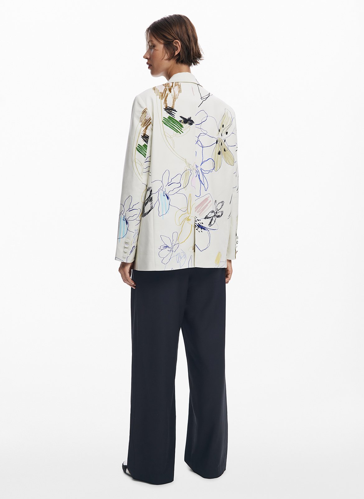 Giacca con revers in misto cotone DESIGUAL Bianco