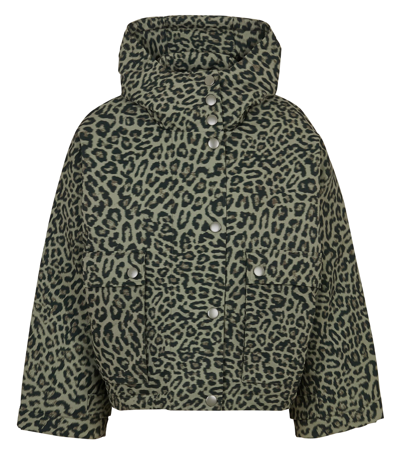 Printed jacket with high collar and hood BELLEROSE Grey