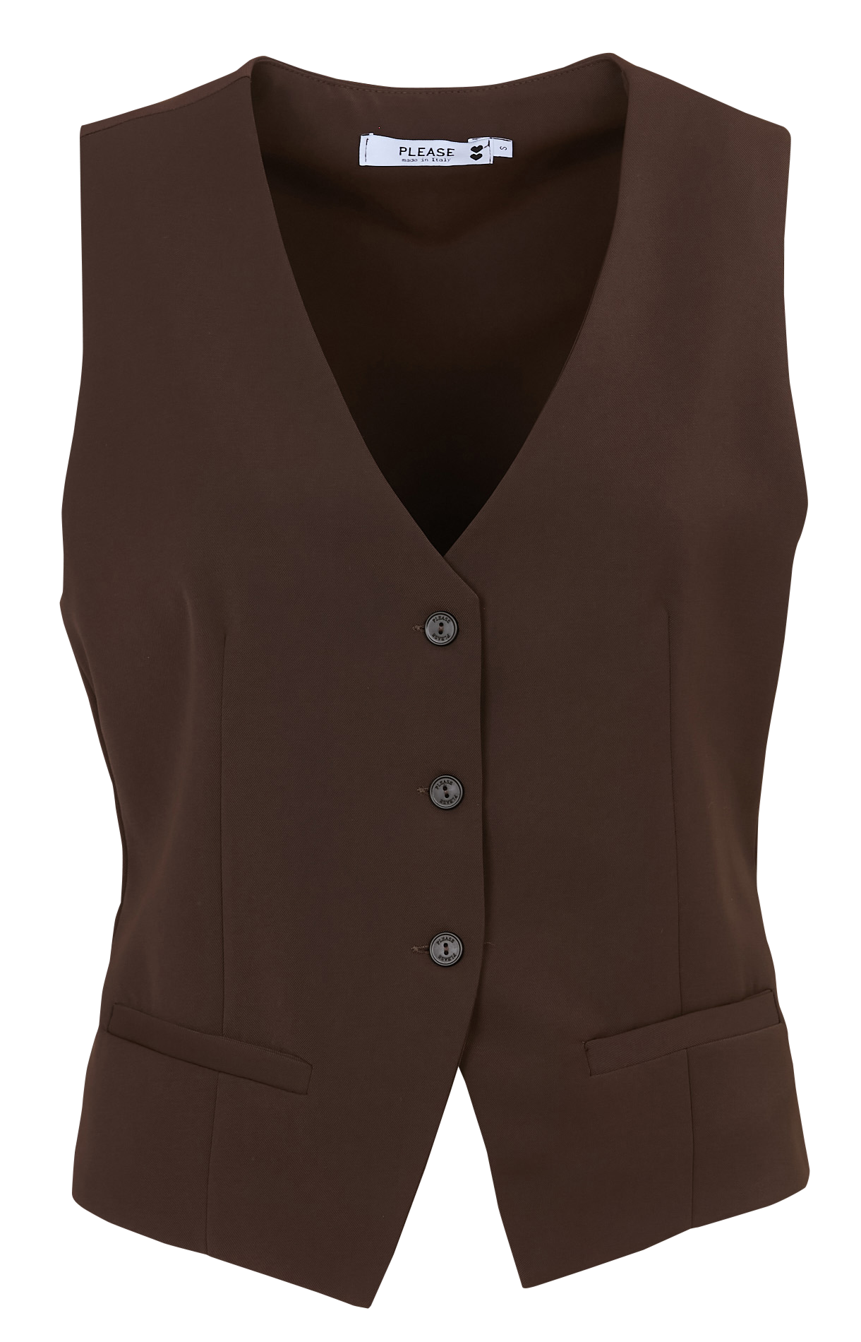 Gilet de costume col v PLEASE Marron