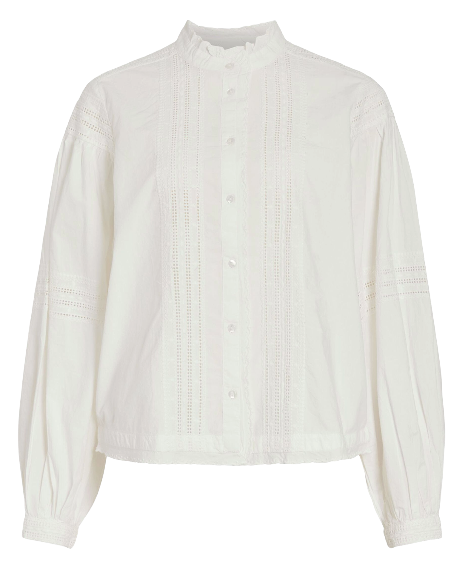 Shirt with high collar in blended organic cotton ROUGE EDIT Beige