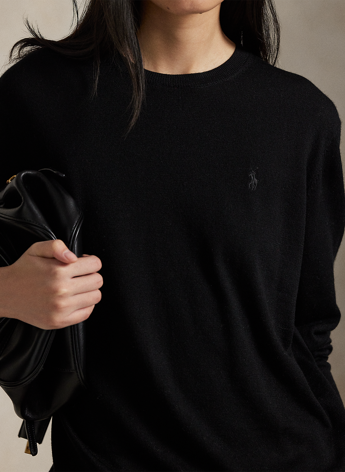 Pull col rond en laine POLO RALPH LAUREN Noir