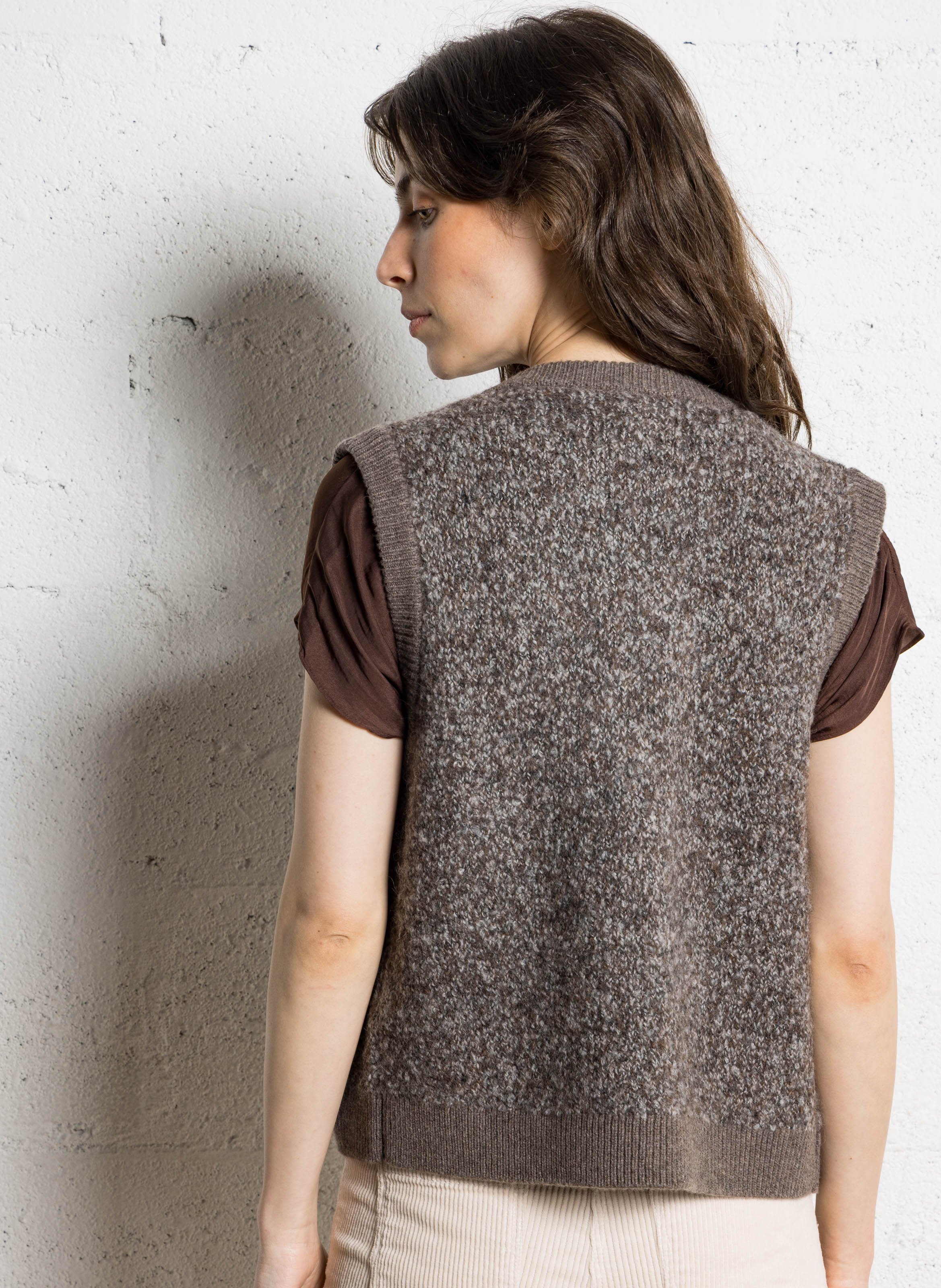 Vest met ronde hals - wolblend MAISON 123 Grijs