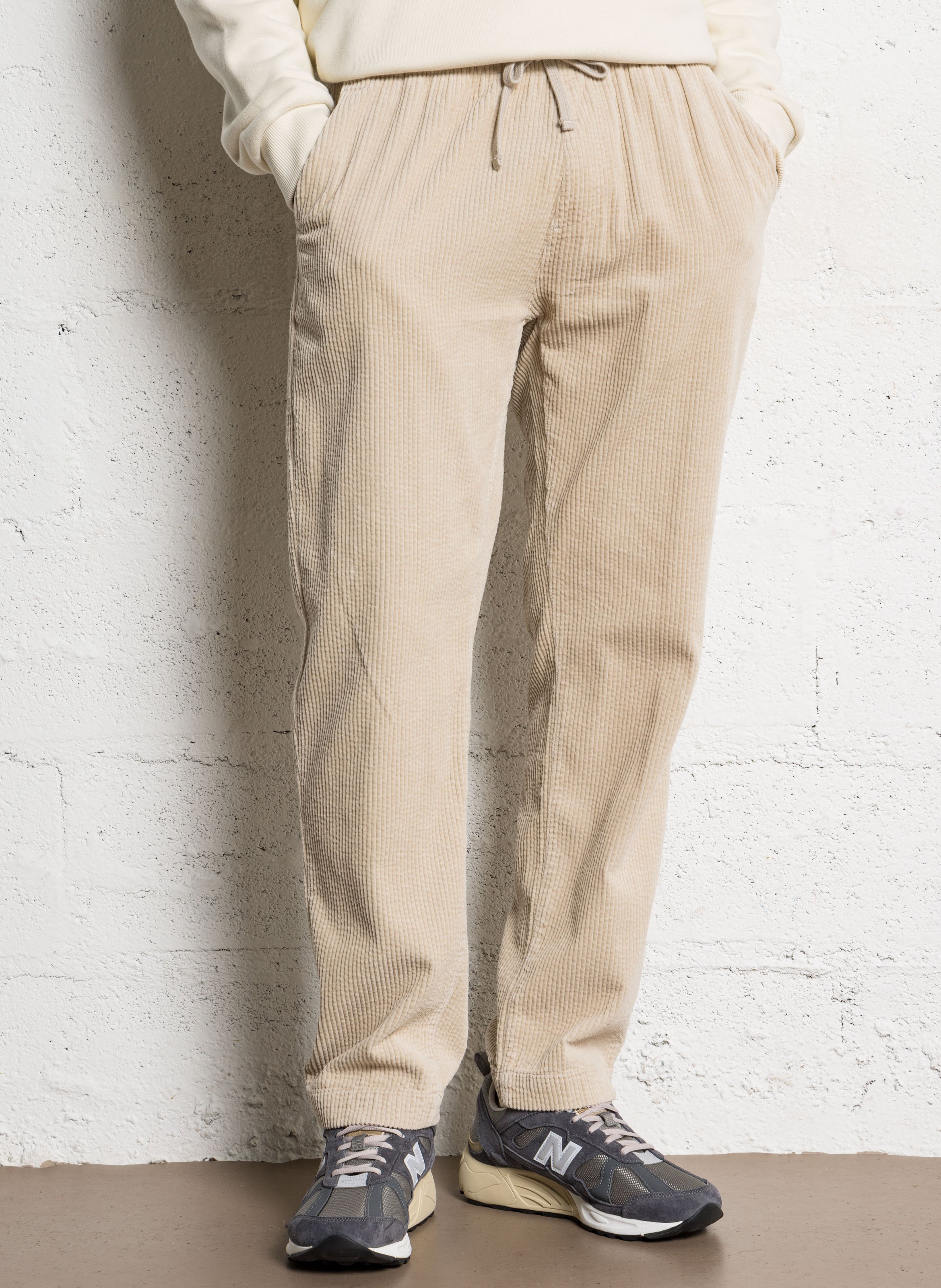 Pantalon droit en velours côtelé HARTFORD Blanc