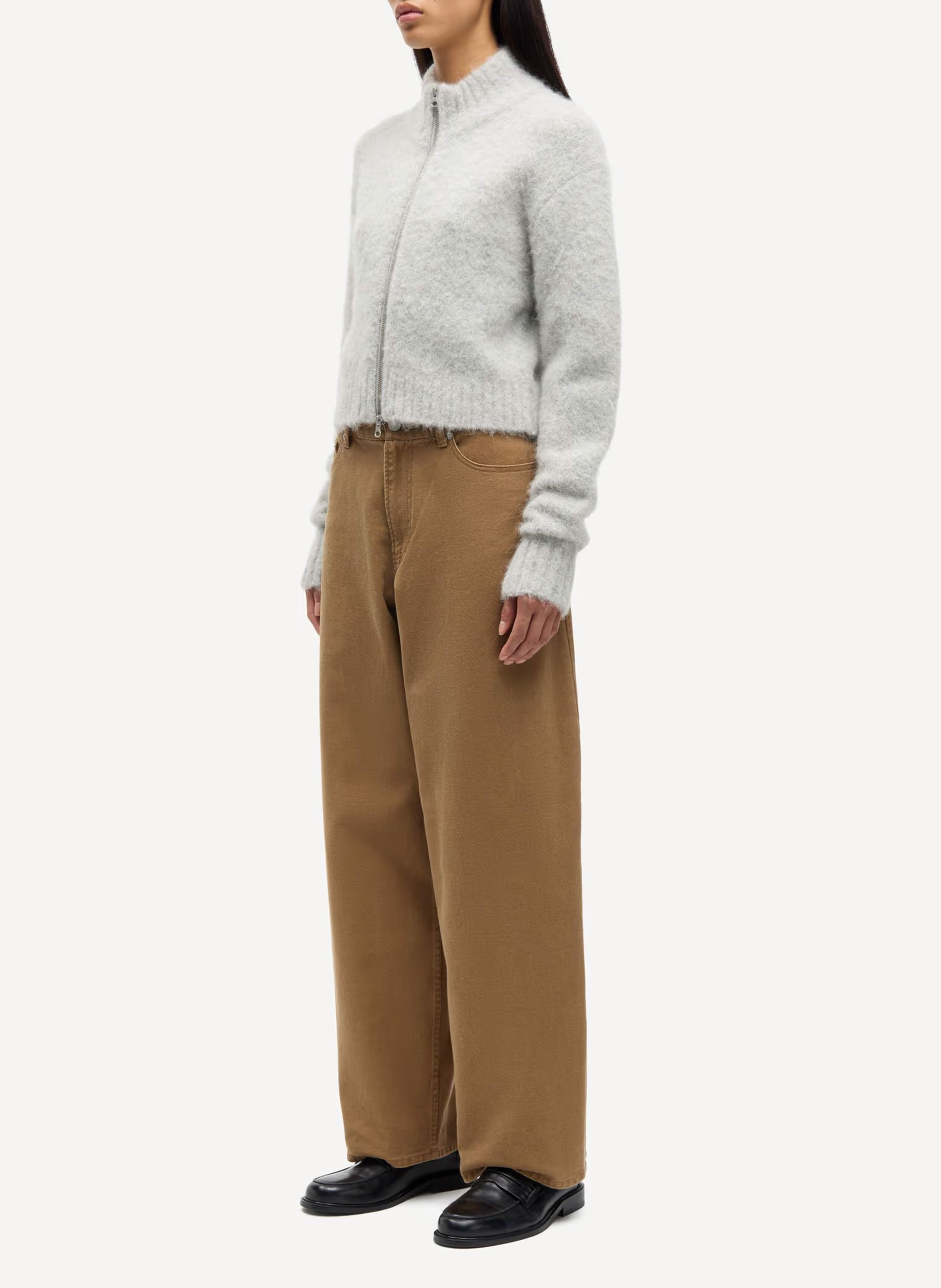 Gilet col montant en laine mélangée SAMSOE SAMSOE Argent