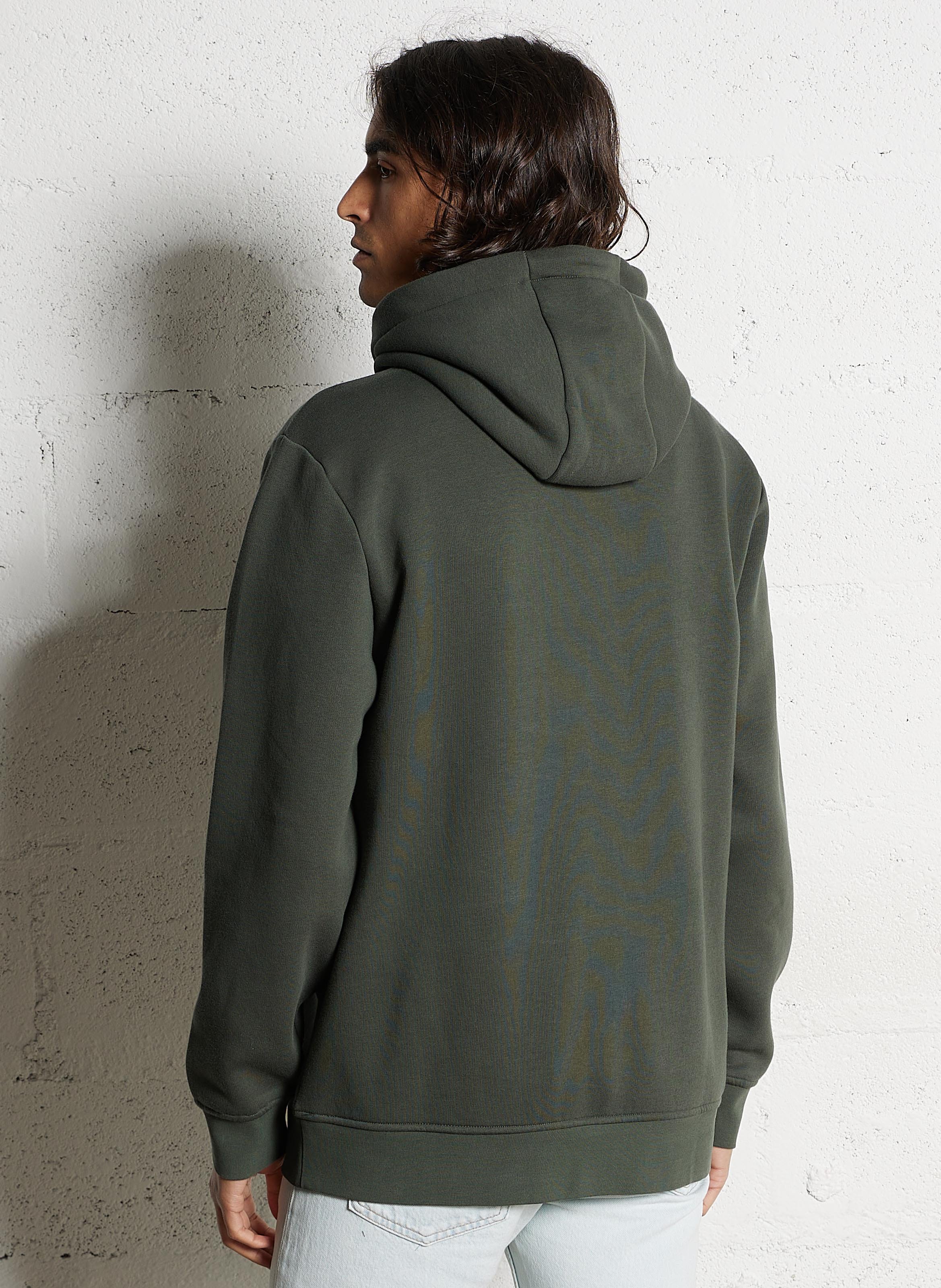 Solid hooded straight sweatshirt FAGUO Green