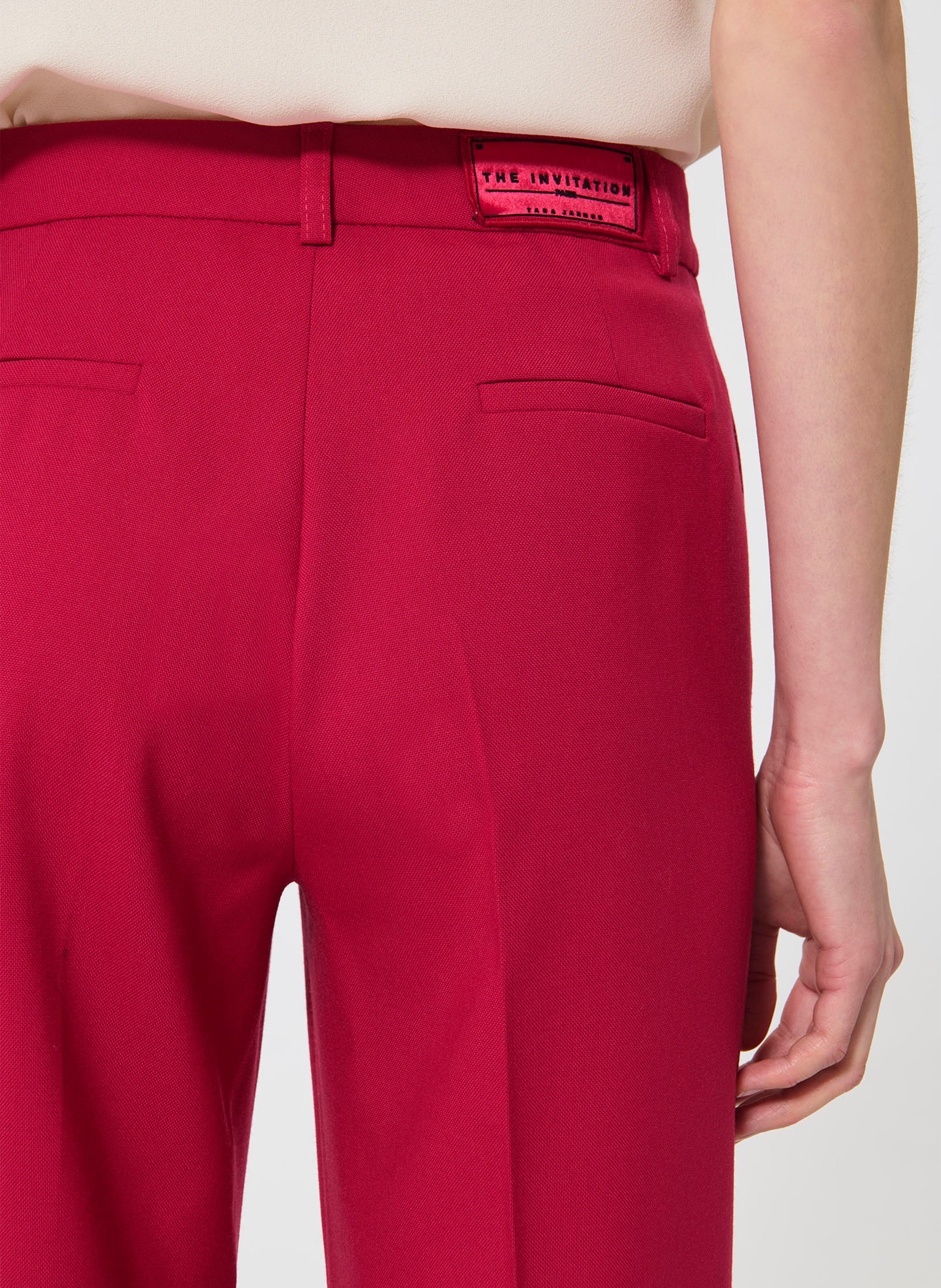 Wijde broek van wol TARA JARMON Rood