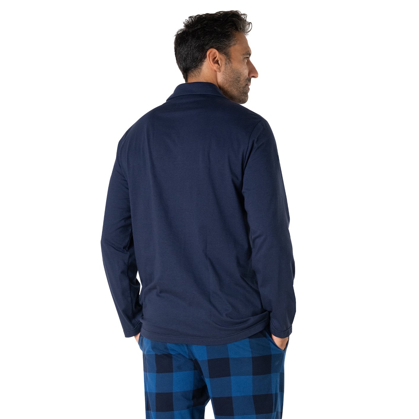 Men's long open collar T camper pajamas by Eminence EMINENCE Blue