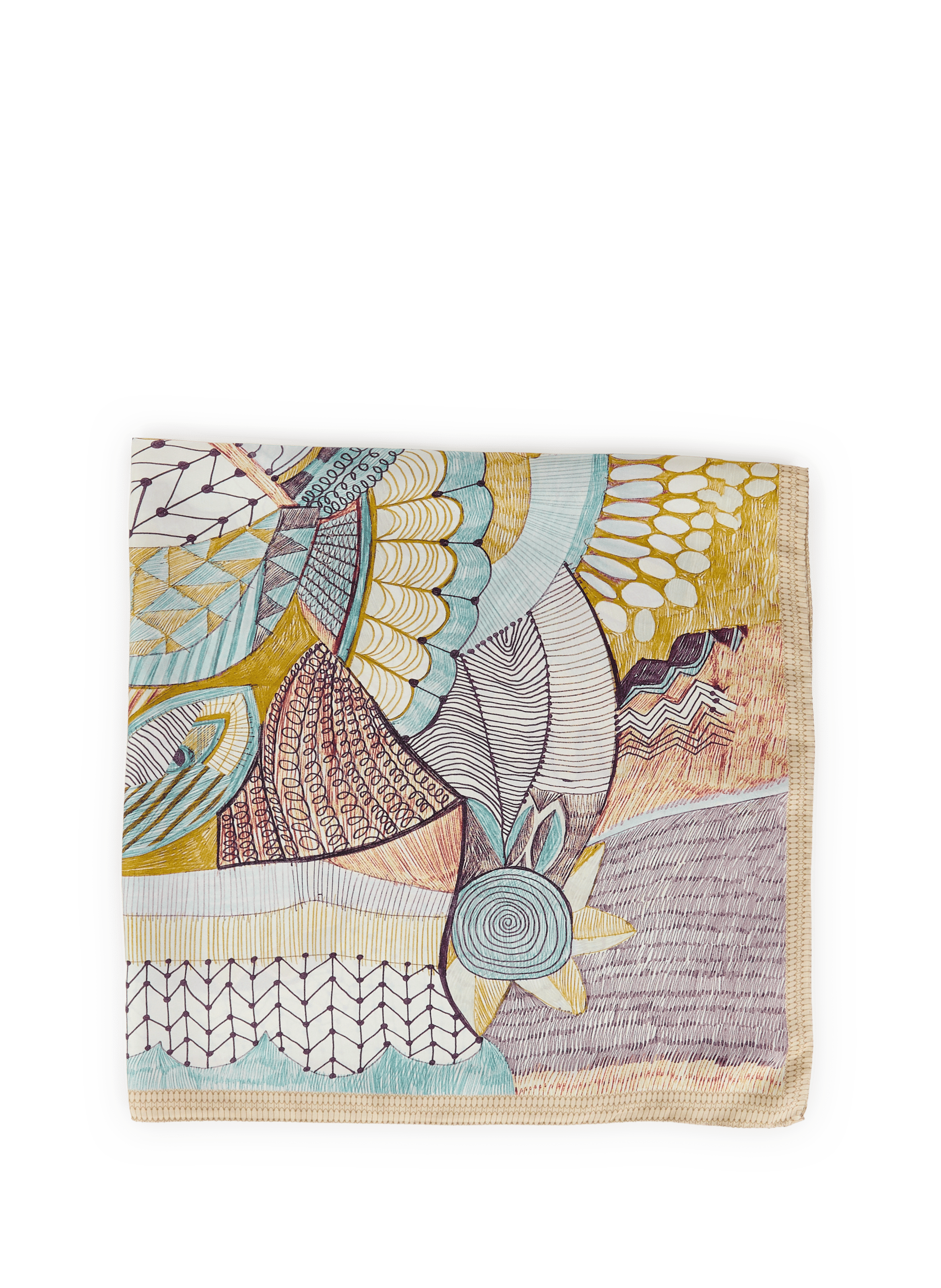 Foulard van zijde met print AU PRINTEMPS PARIS Veelkleurig