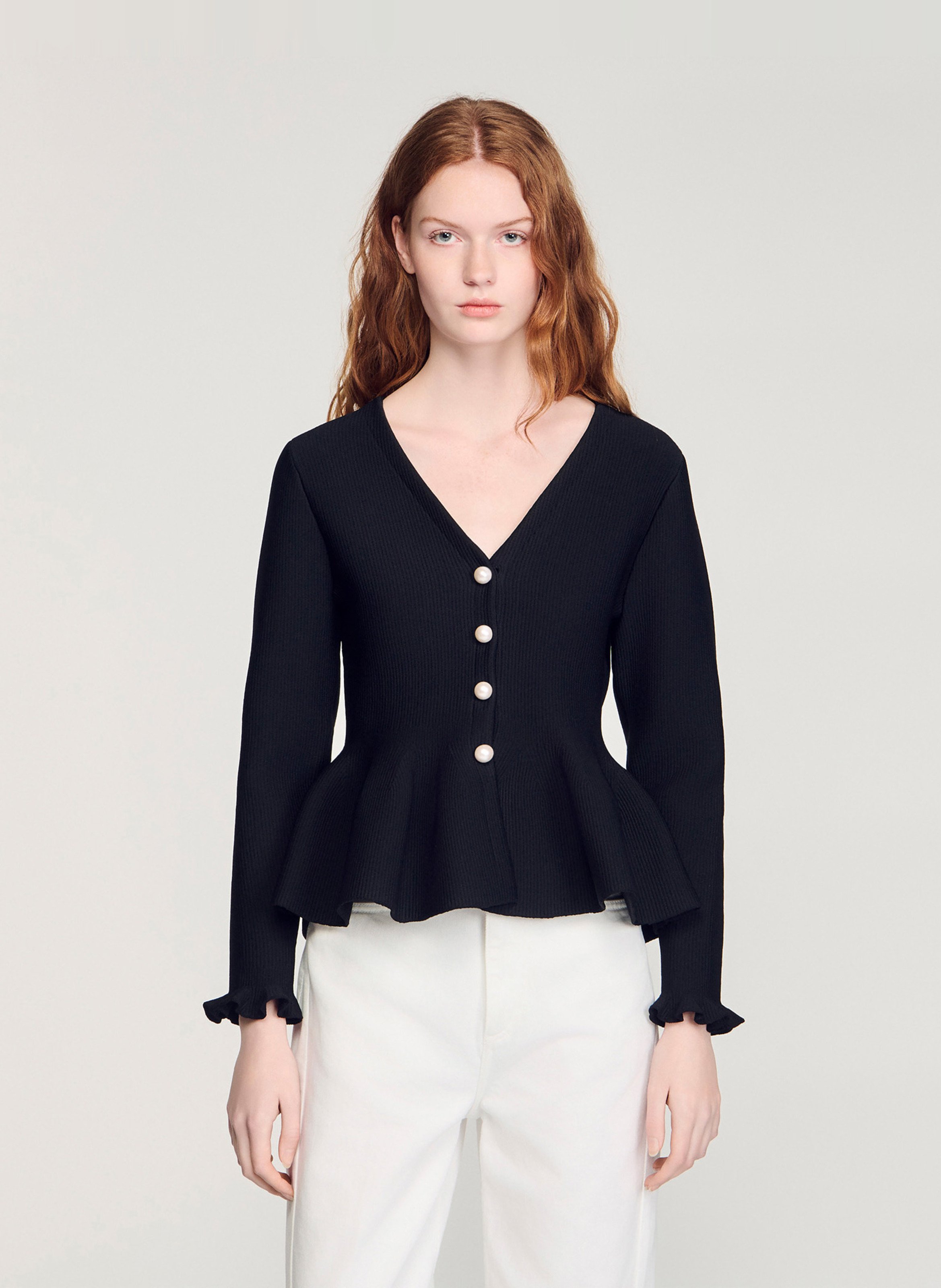 Cardigan col V  SANDRO Noir