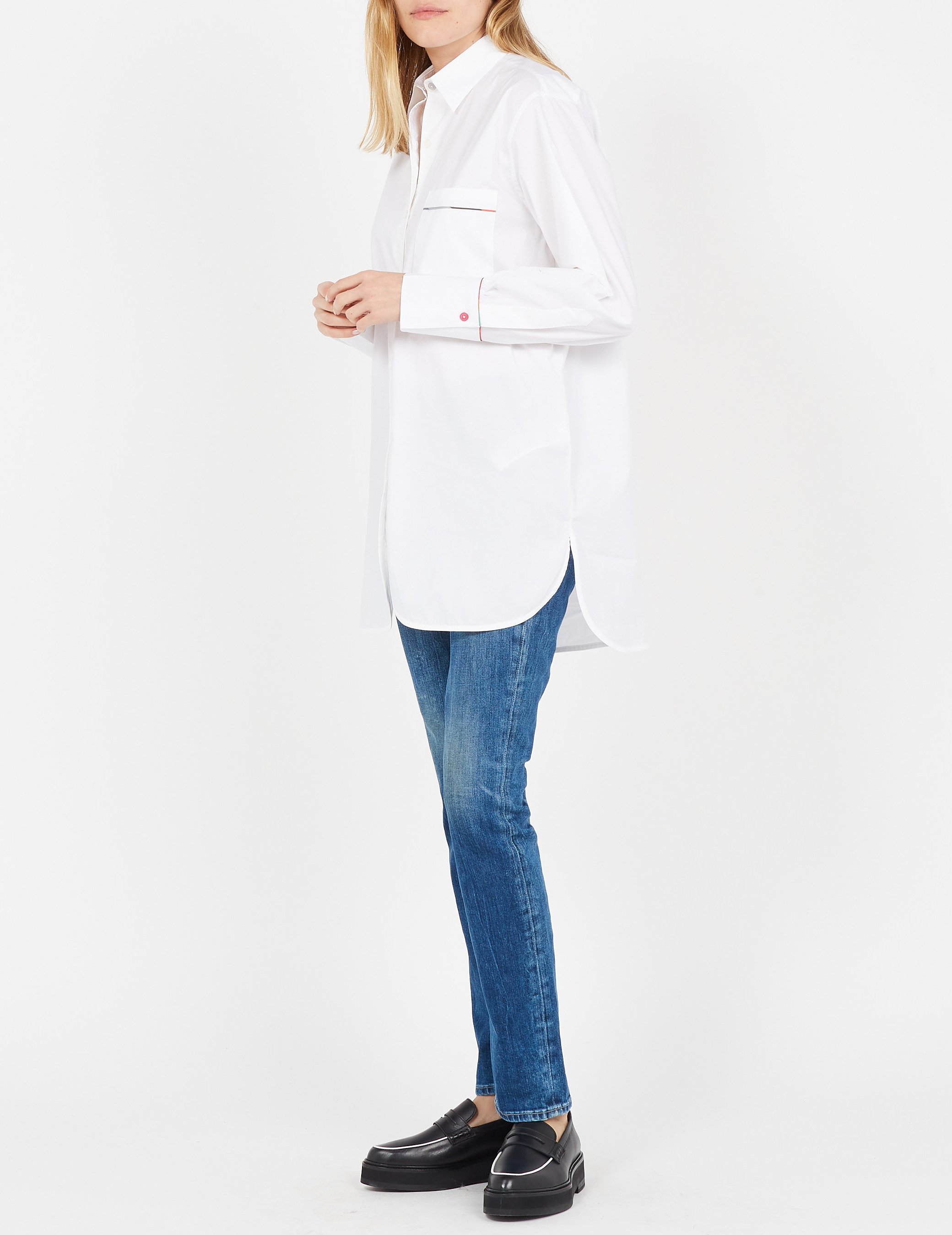 Organic cotton-blend shirt with classic collar PAUL SMITH White