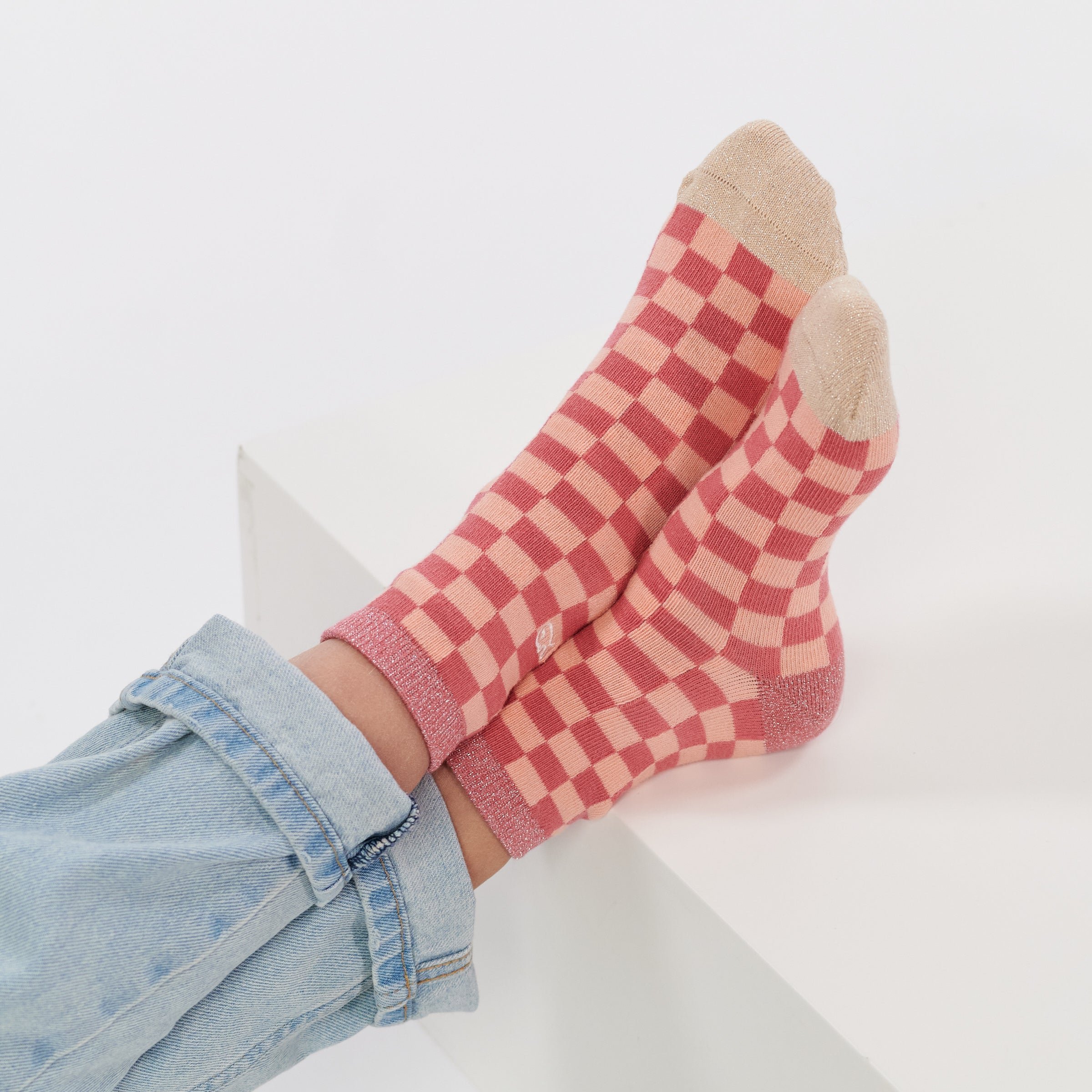 Checked socks BILLYBELT Pink