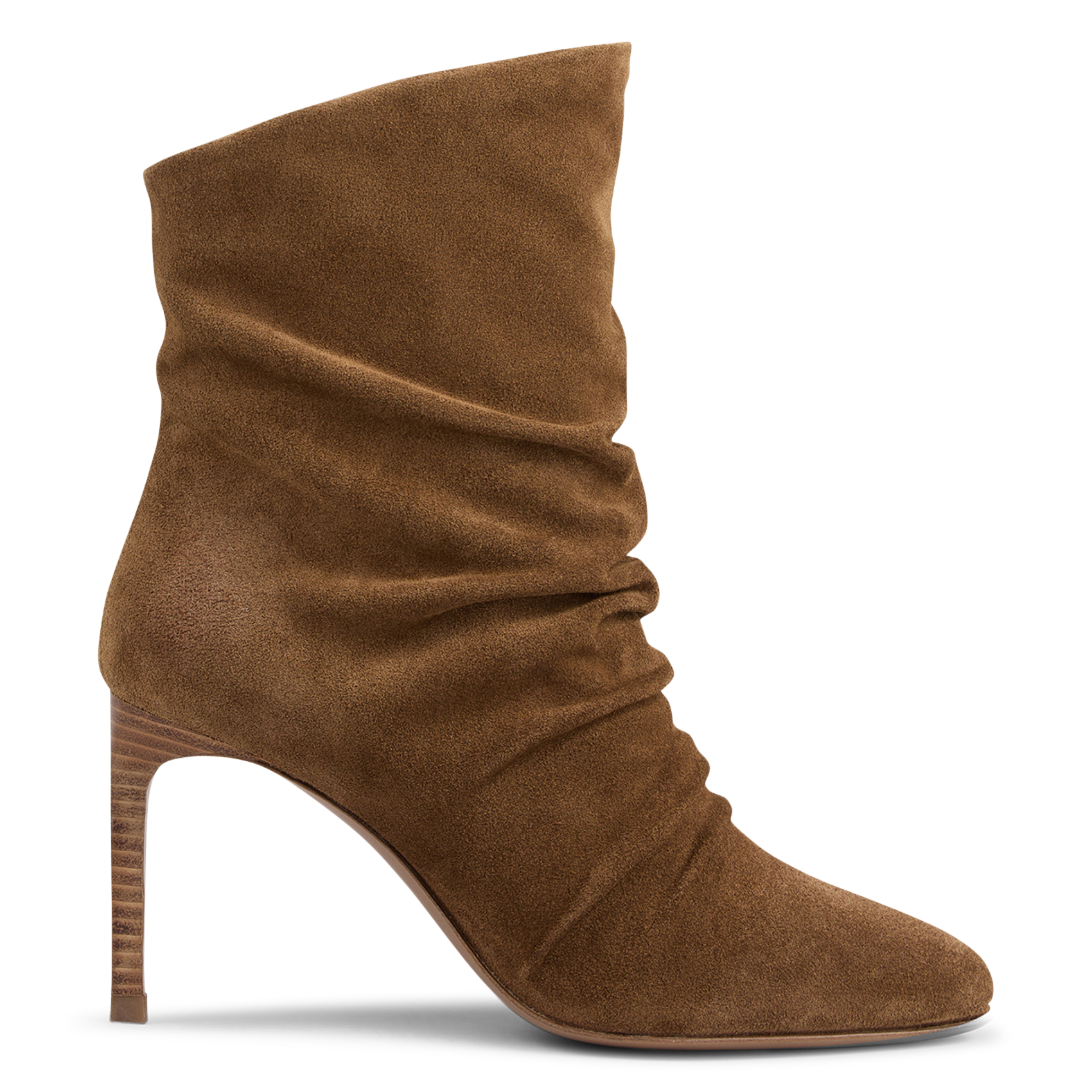 Bottines plissées à talons en cuir BA&SH Marron