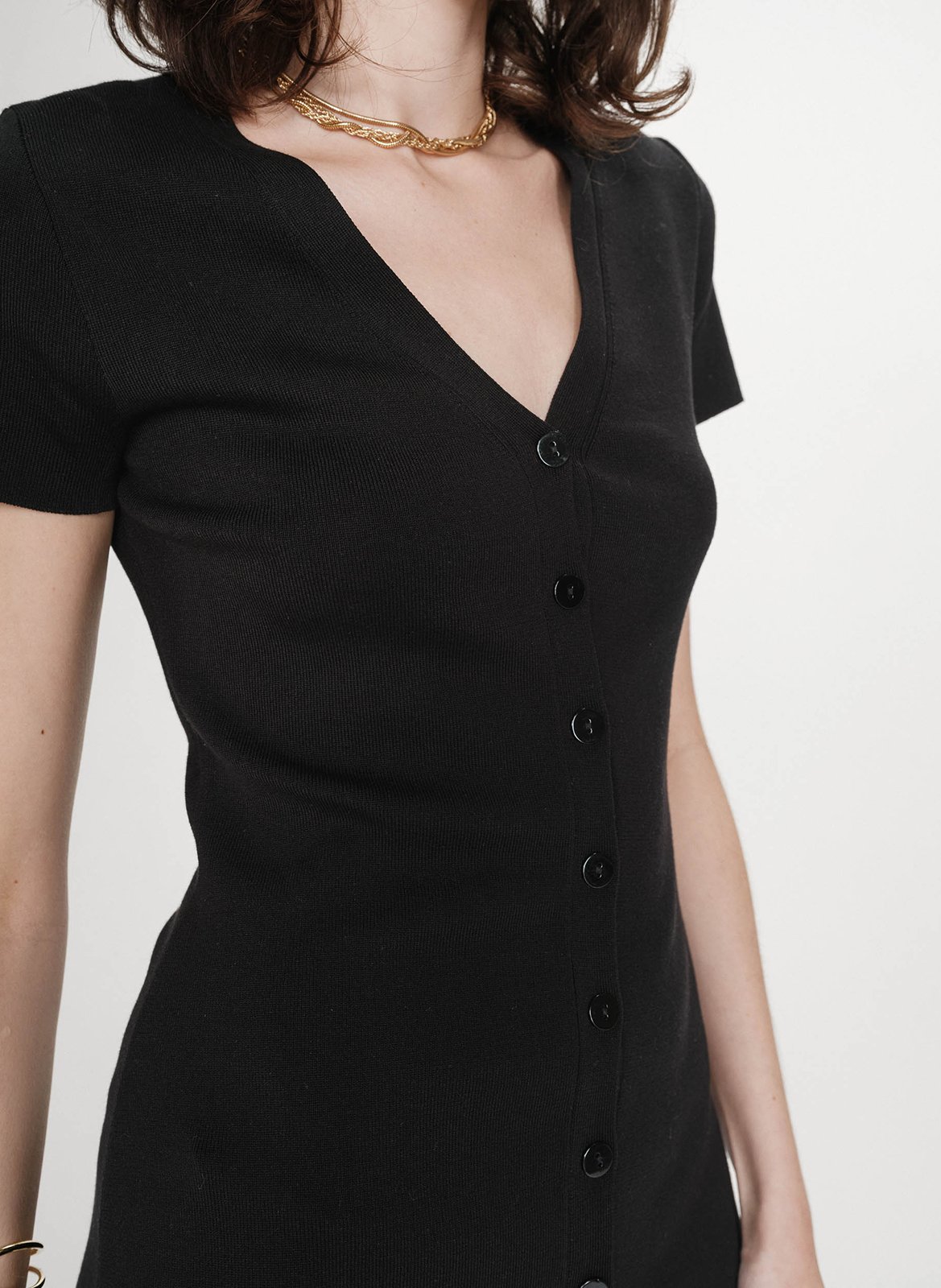 Robe courte ajustée unie GRACE ET MILA Noir