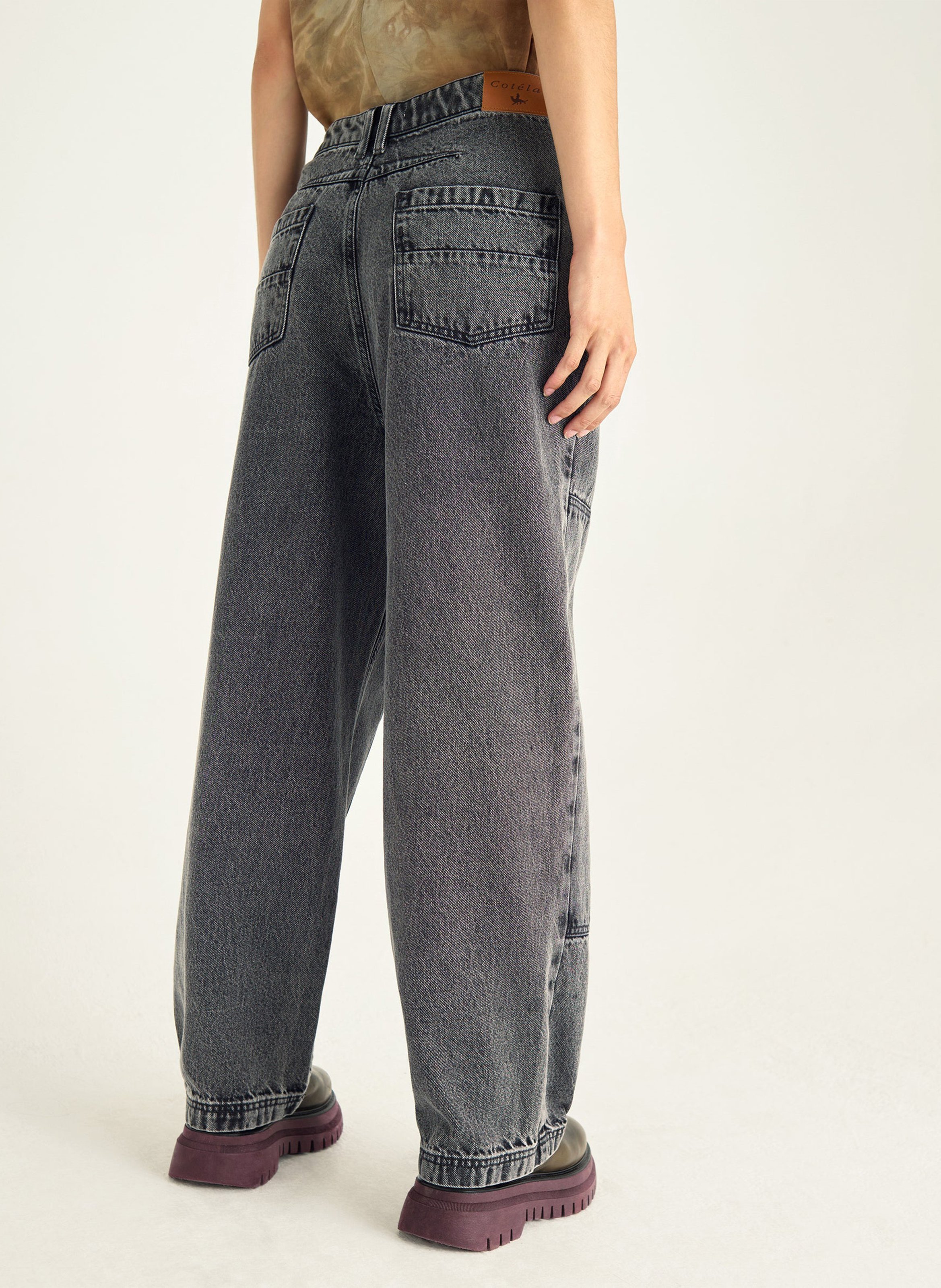 Weit geschnittene Jeans - aus Baumwolle ACOTE Schwarz