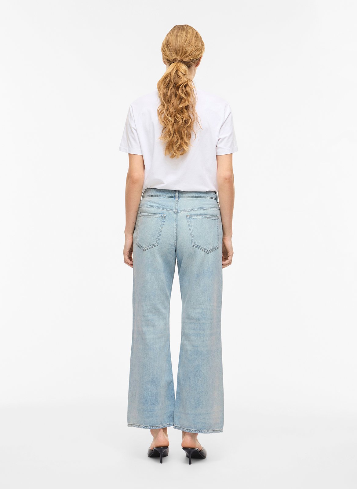Cotton-blend wide-leg jeans VILA Blue
