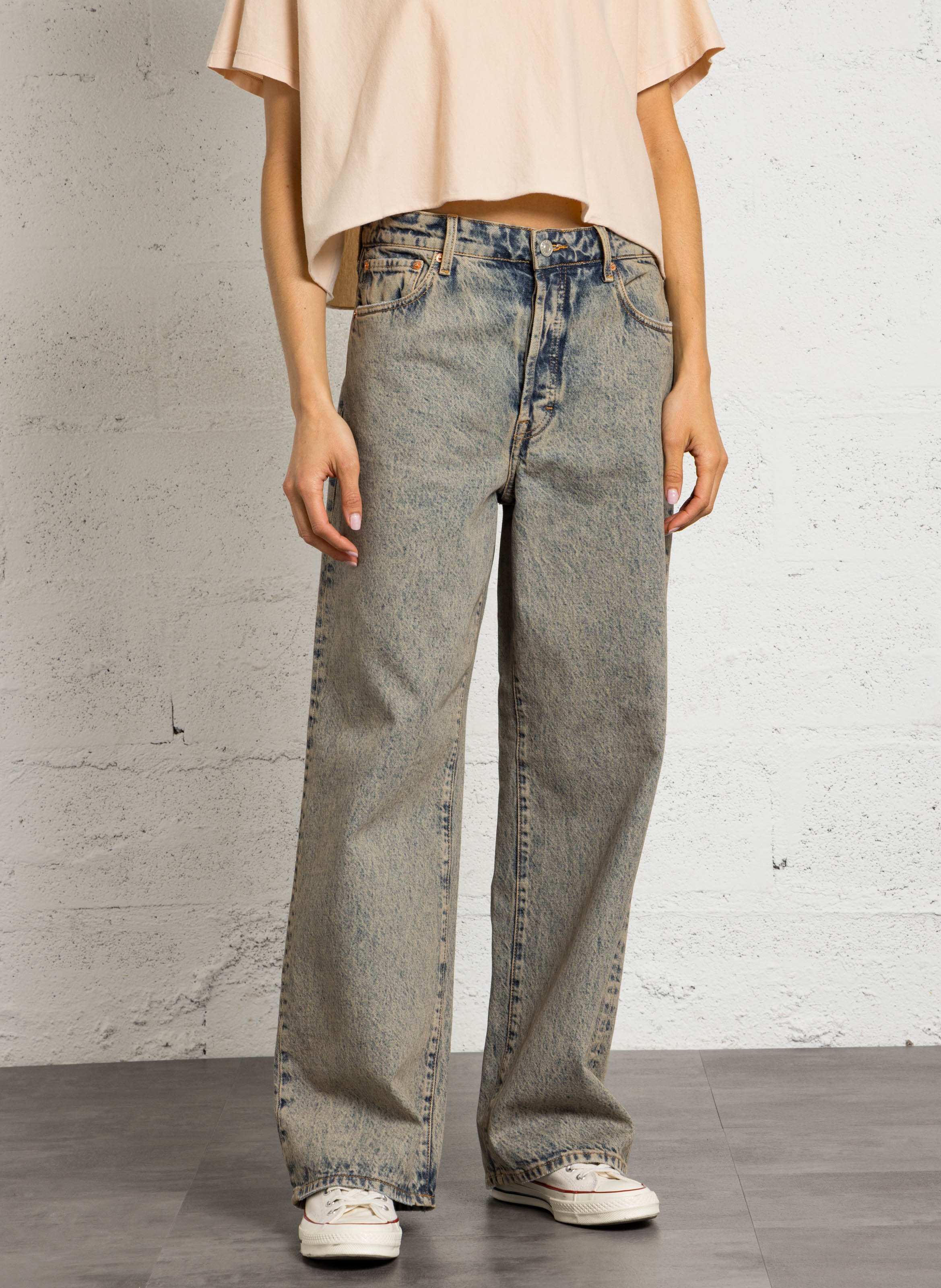 Wide-leg stonewash jeans BELLEROSE Blue