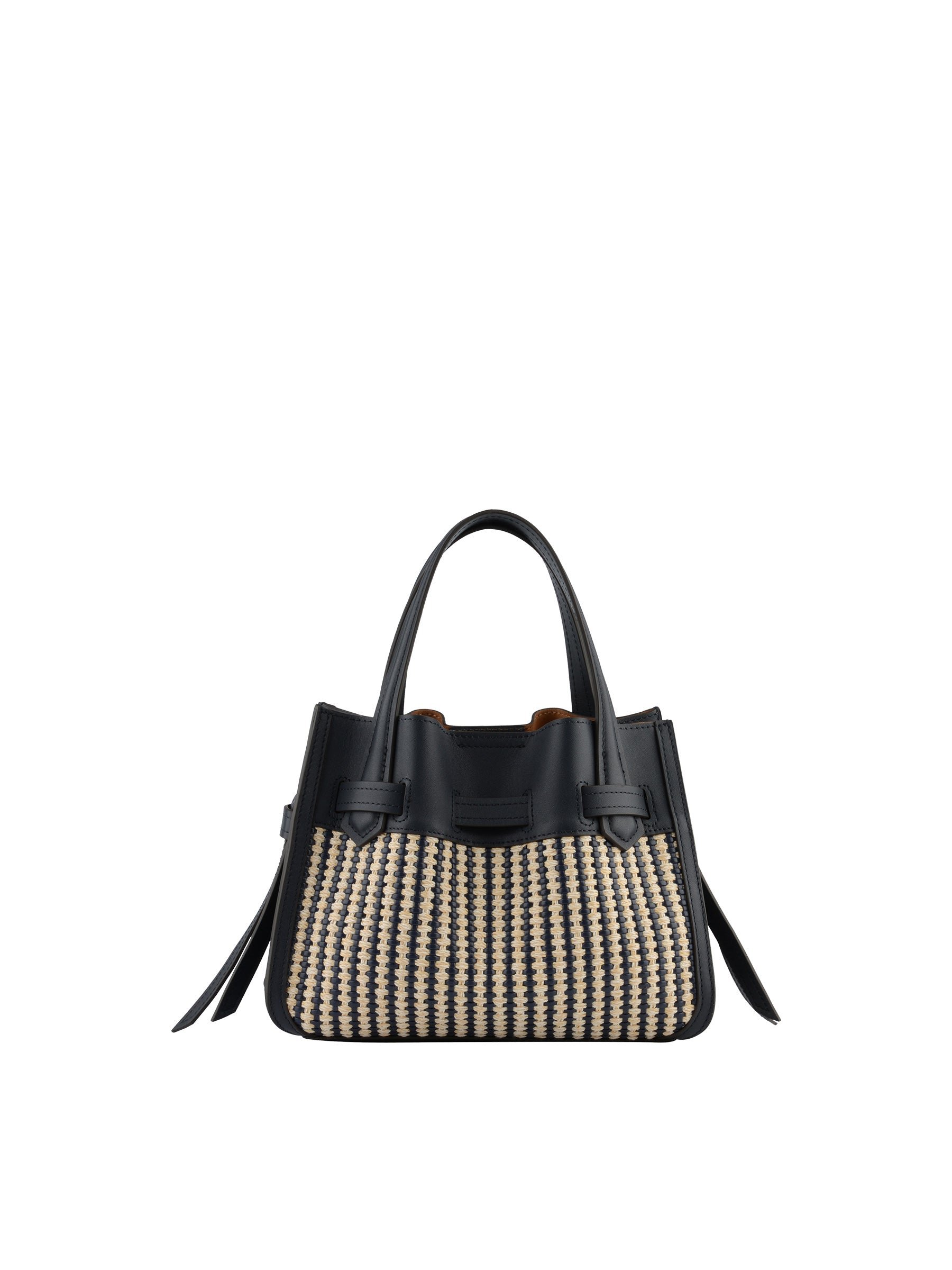 Calfskin leather handbag POURCHET Blue