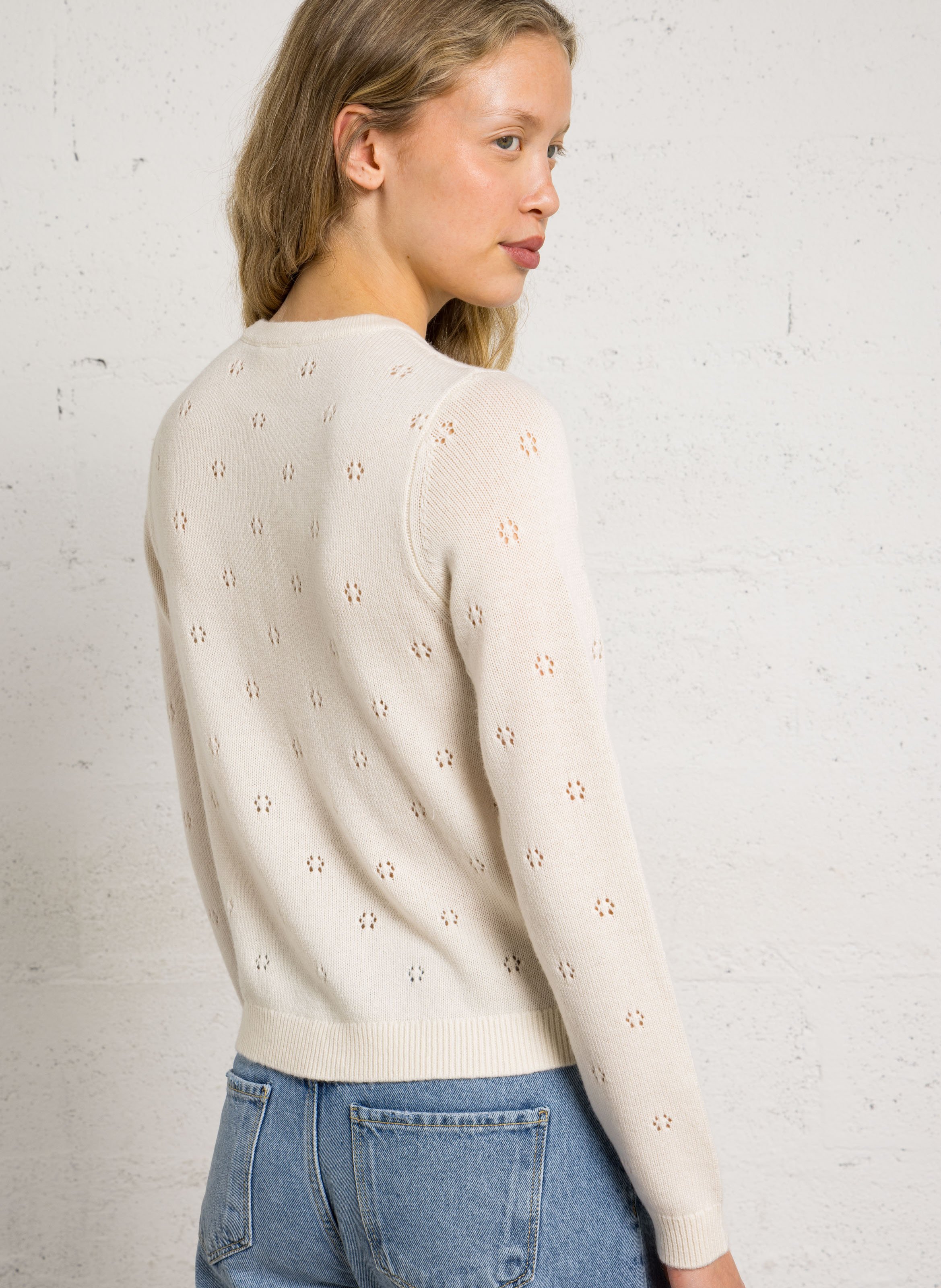 Gerade geschnittene Weste aus Wolle und Kaschmir PETITE MENDIGOTE Beige