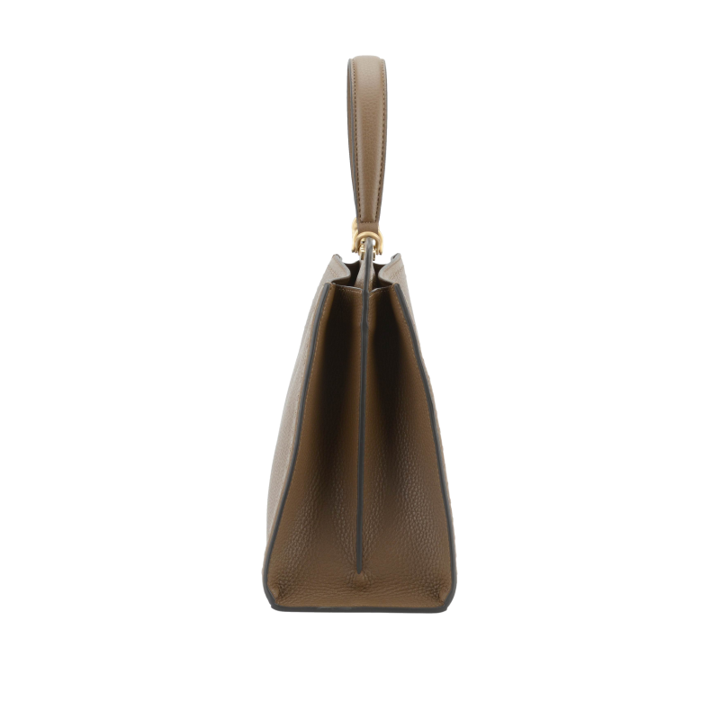 Calfskin leather handbag Brown