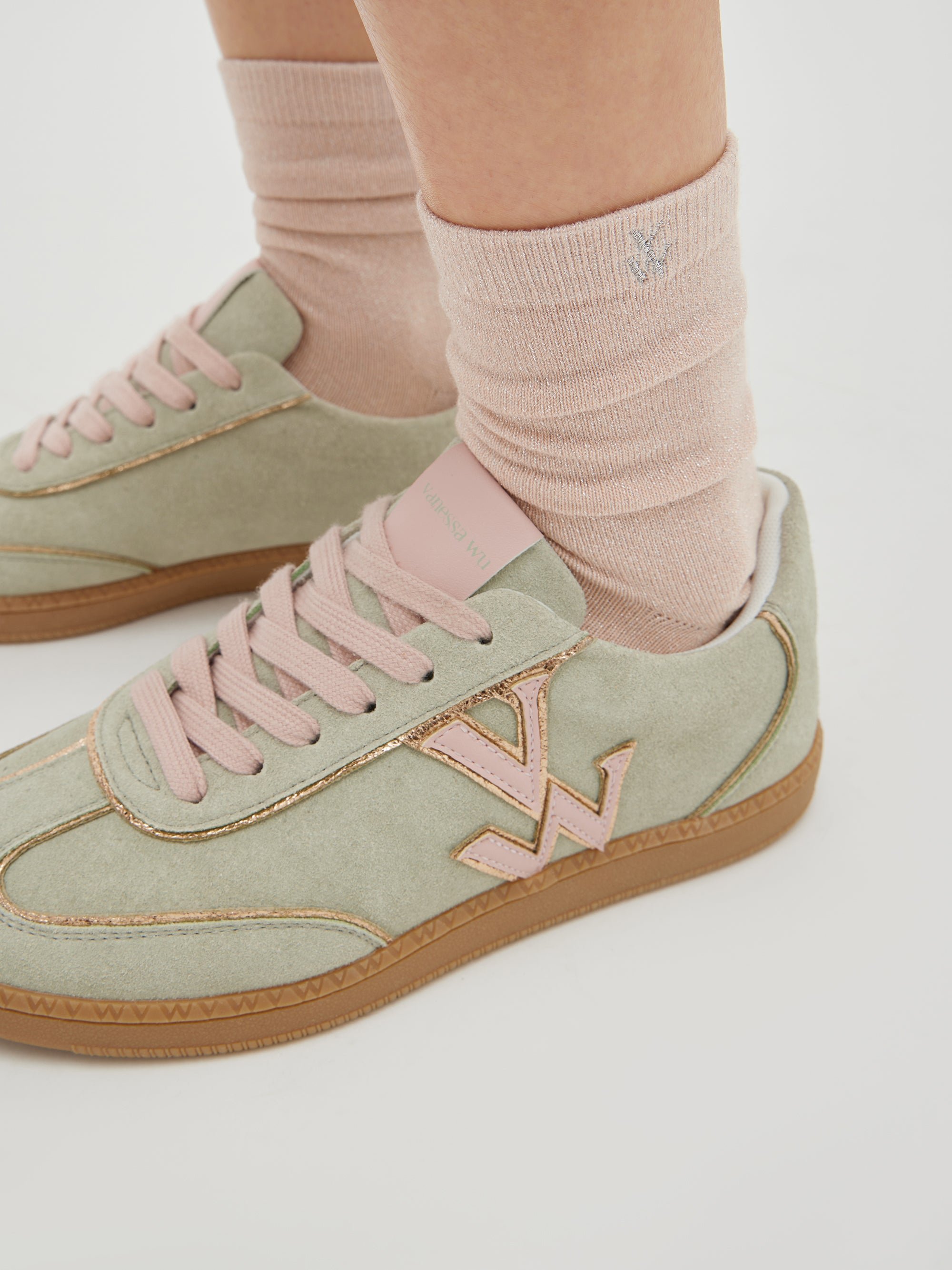 Sequined high socks in a cotton blend Pink