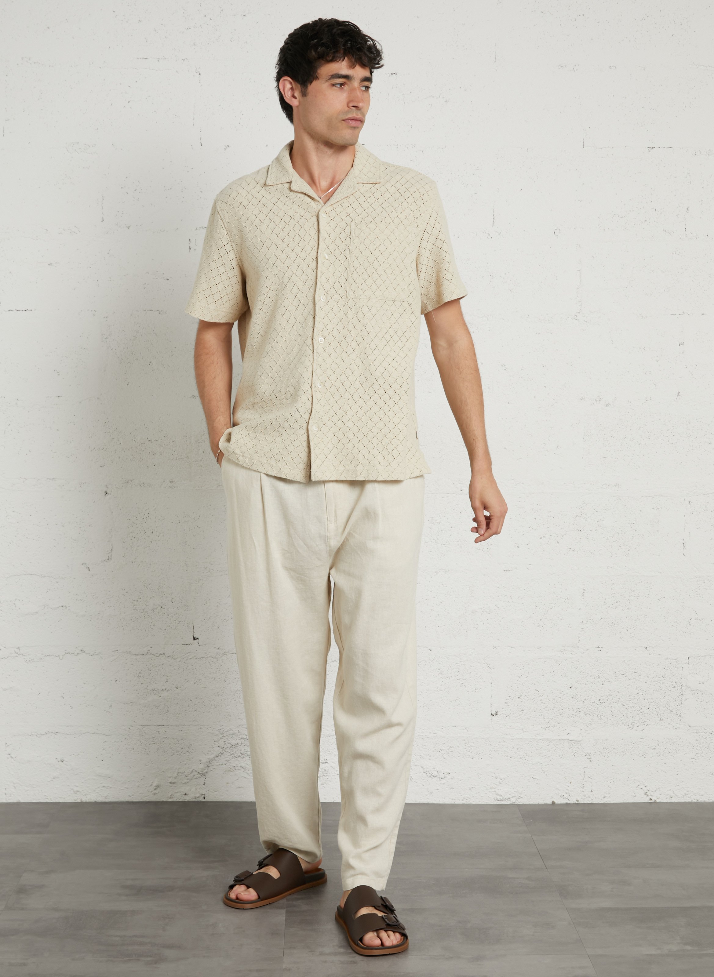 Sandali piatti in pelle CAMPER Marrone