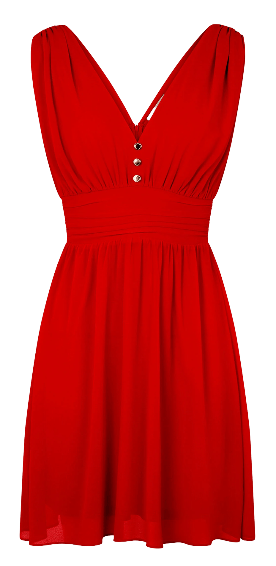 Abito corto collo a V MORGAN Rosso