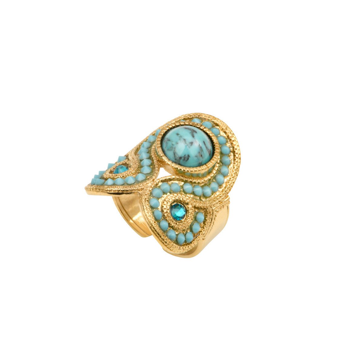 Bague ajustable   ajustable doré à l'or fin SATELLITE PARIS Vert