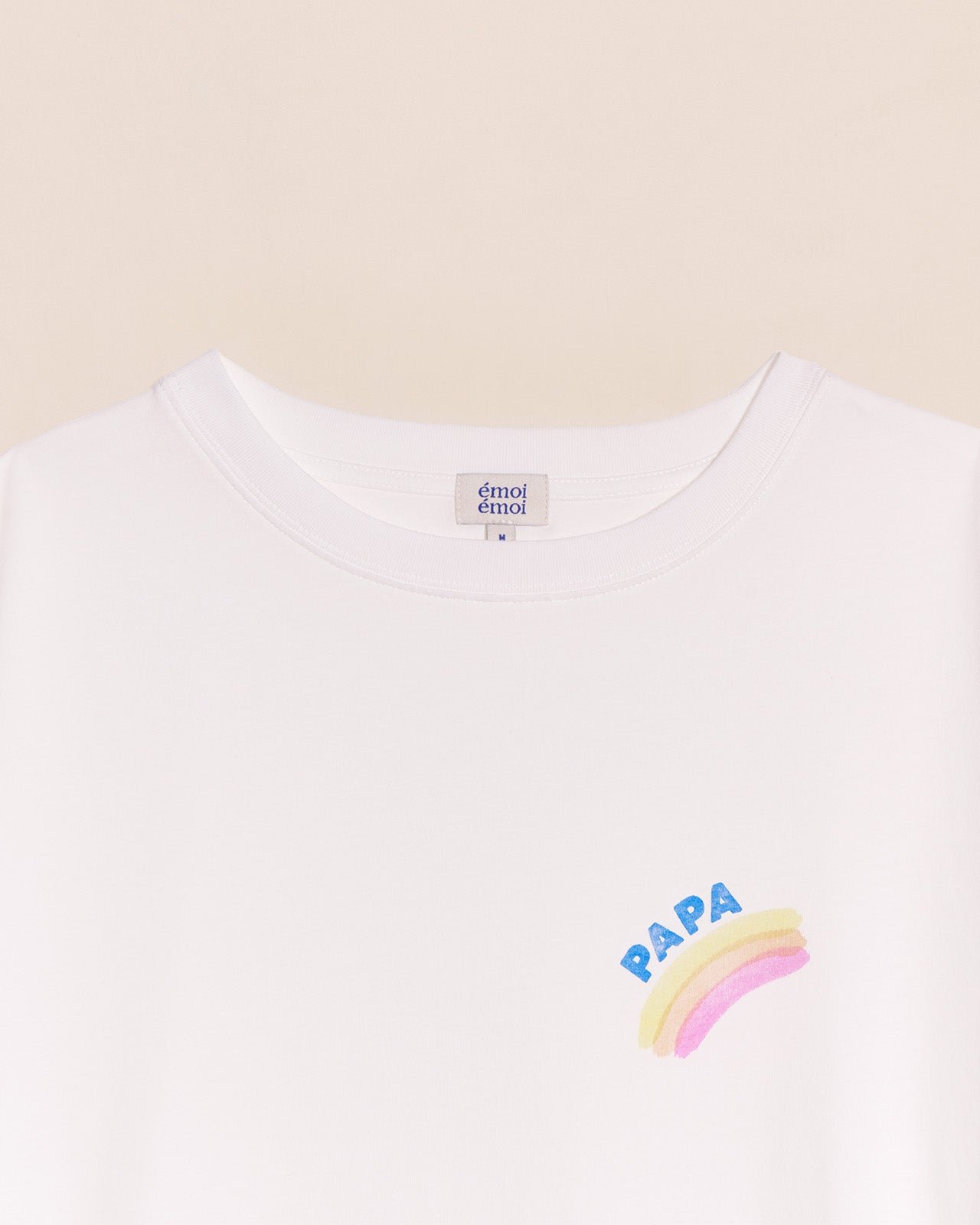 T-shirt papa rainbow en coton bio EMOI EMOI Blanc