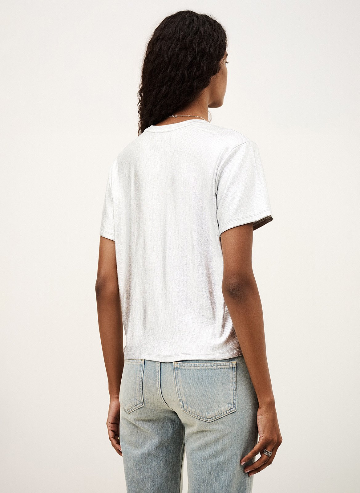 Effen top met lange mouwen en ronde hals BA&SH Zilver