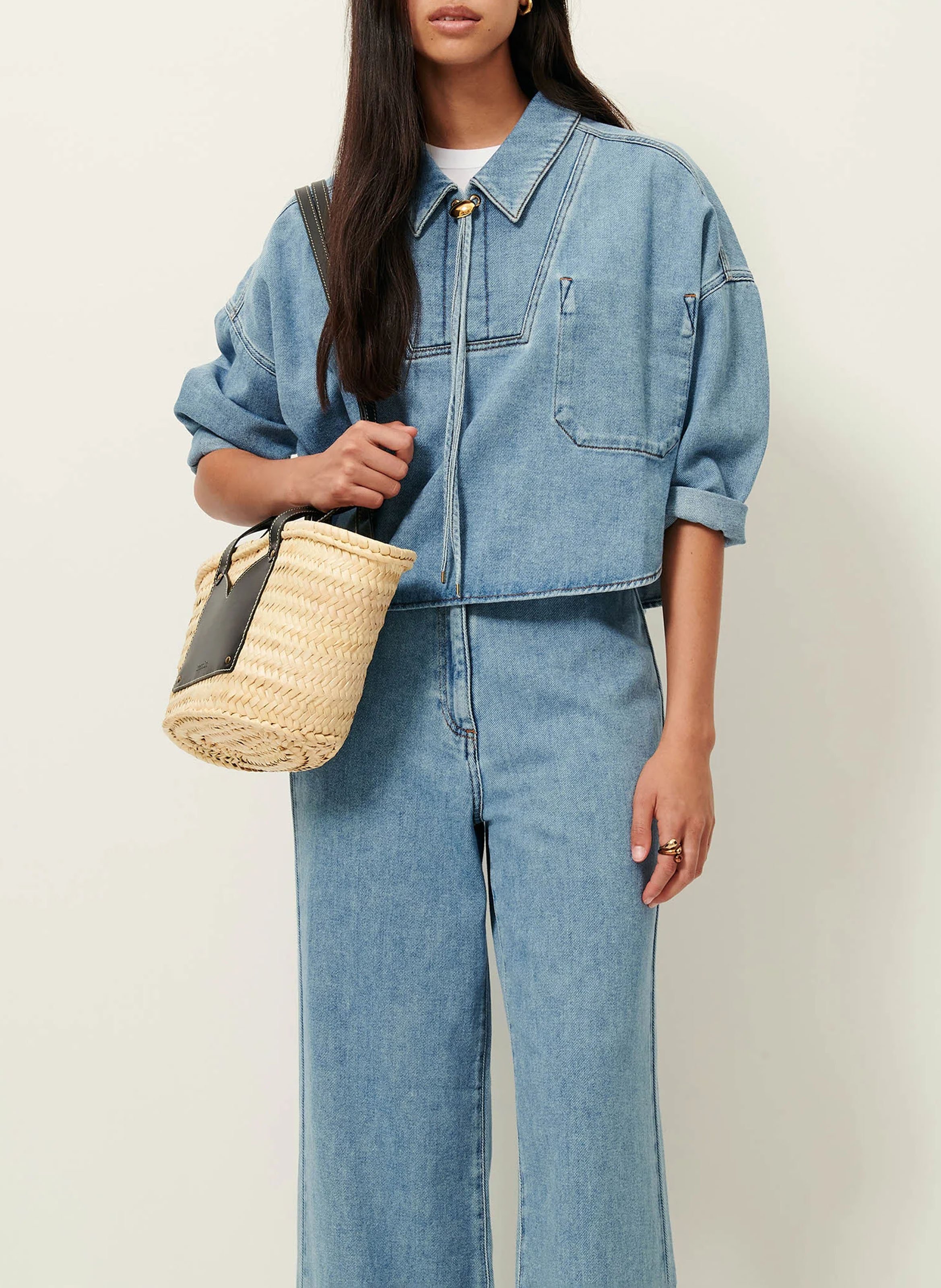 Mandje van palmblad SESSUN Beige