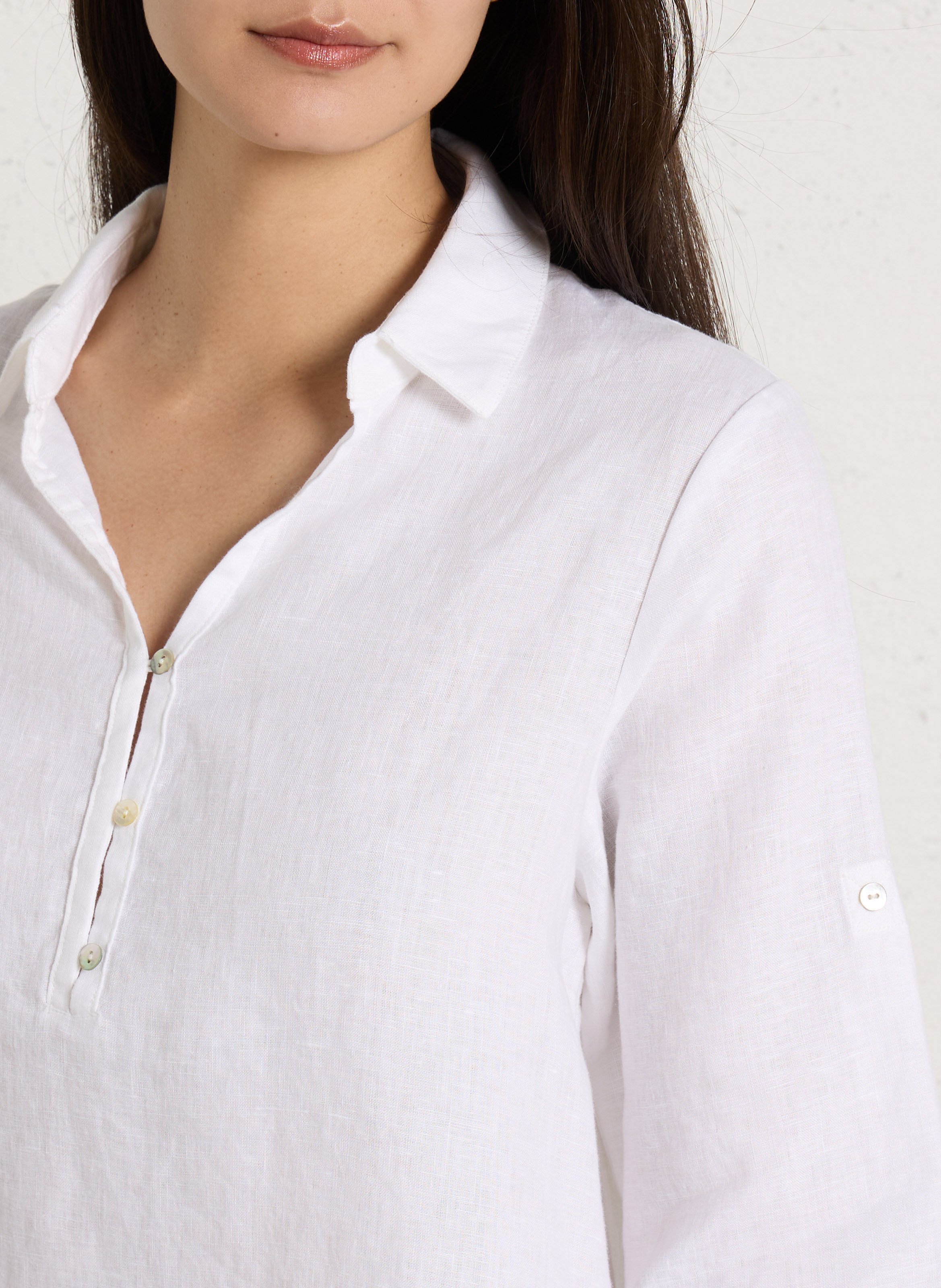 Weites Top aus Leinen SUD EXPRESS Weiss