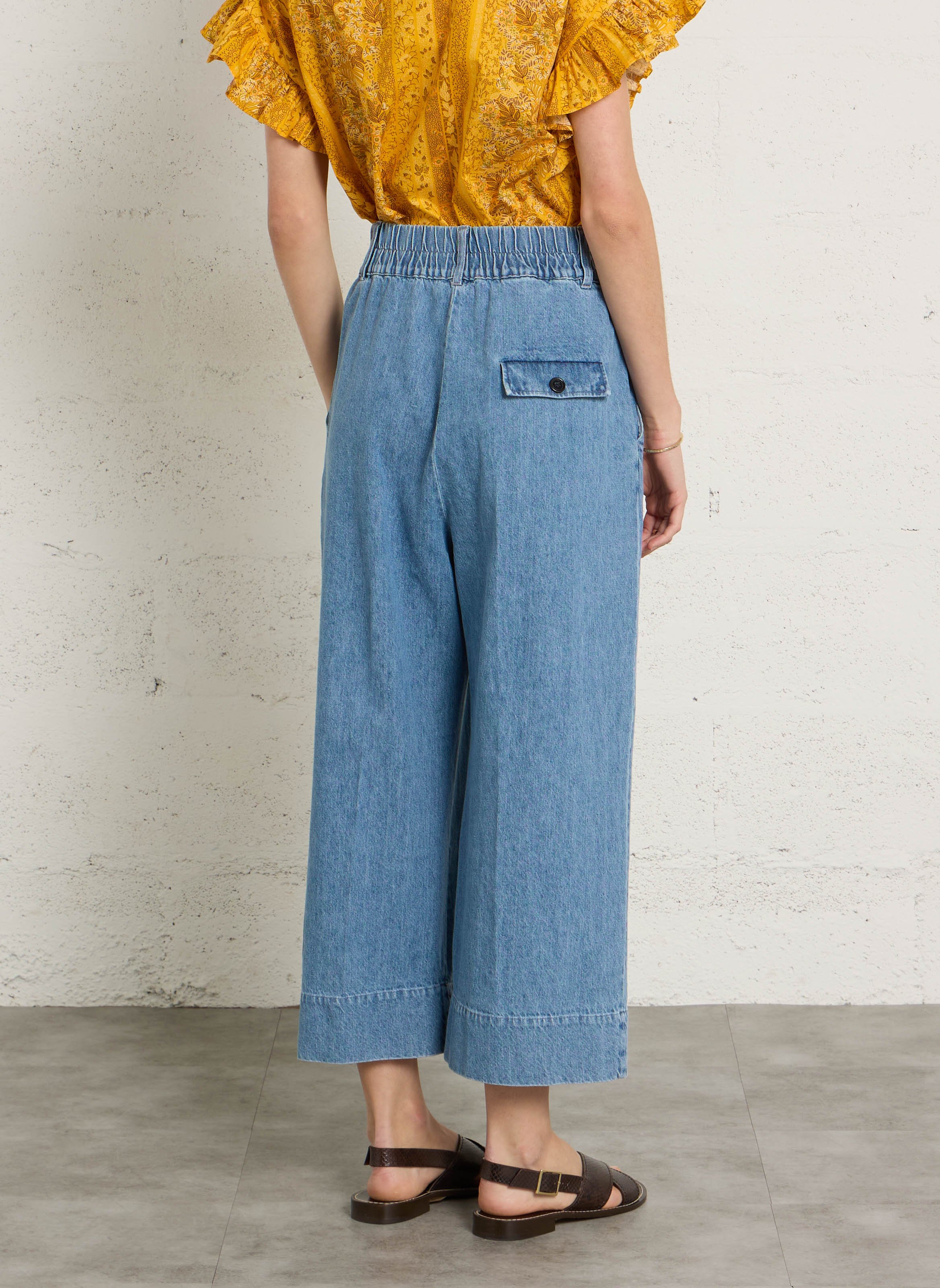Jean droit en coton bio mélangé SUZIE WINKLE Bleu