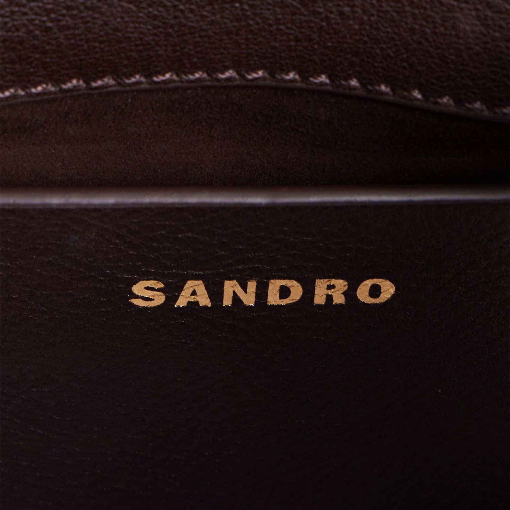 Leren schoudertas SANDRO Bruin