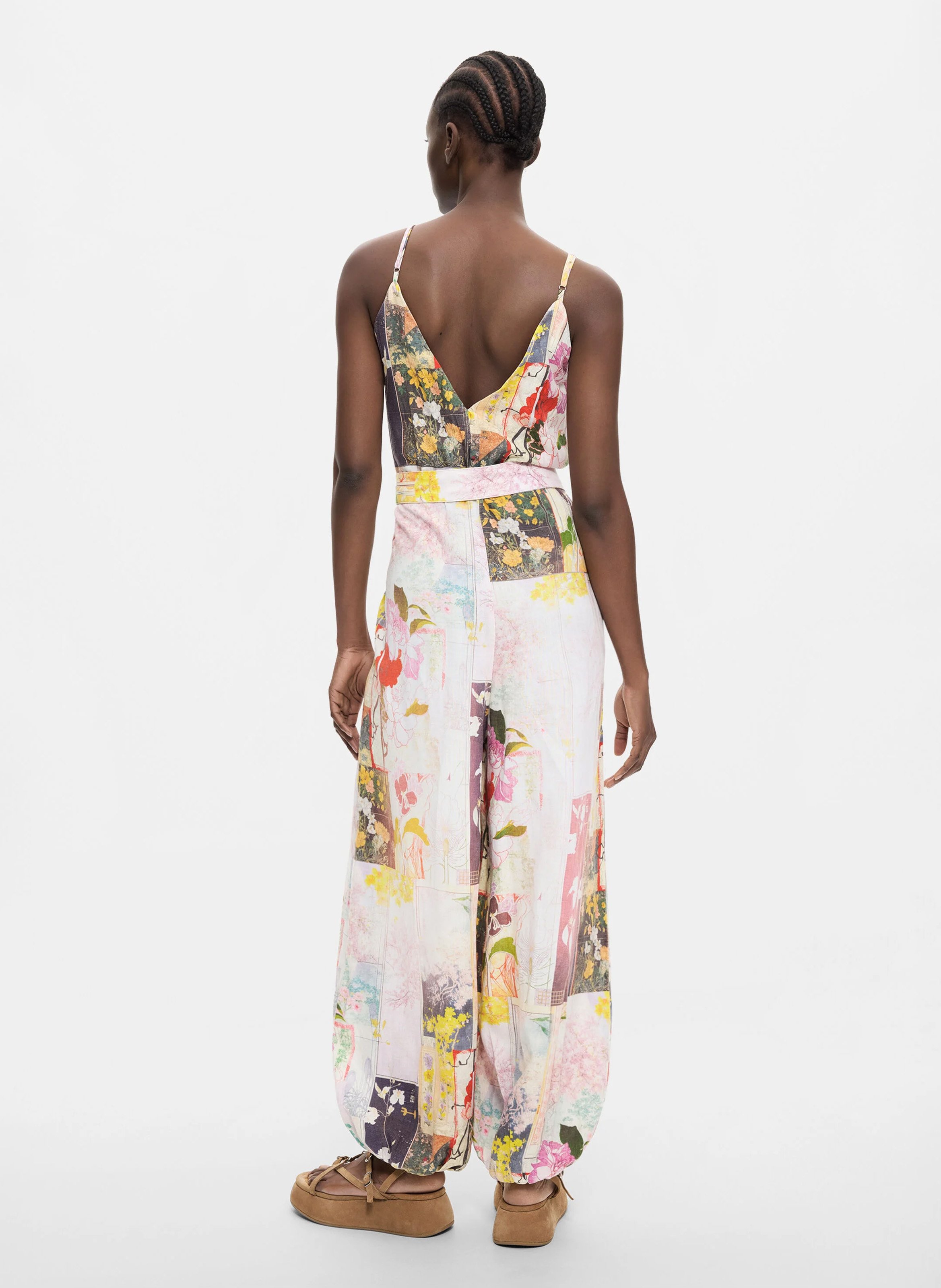 Combinaison col V imprimée DESIGUAL Noir