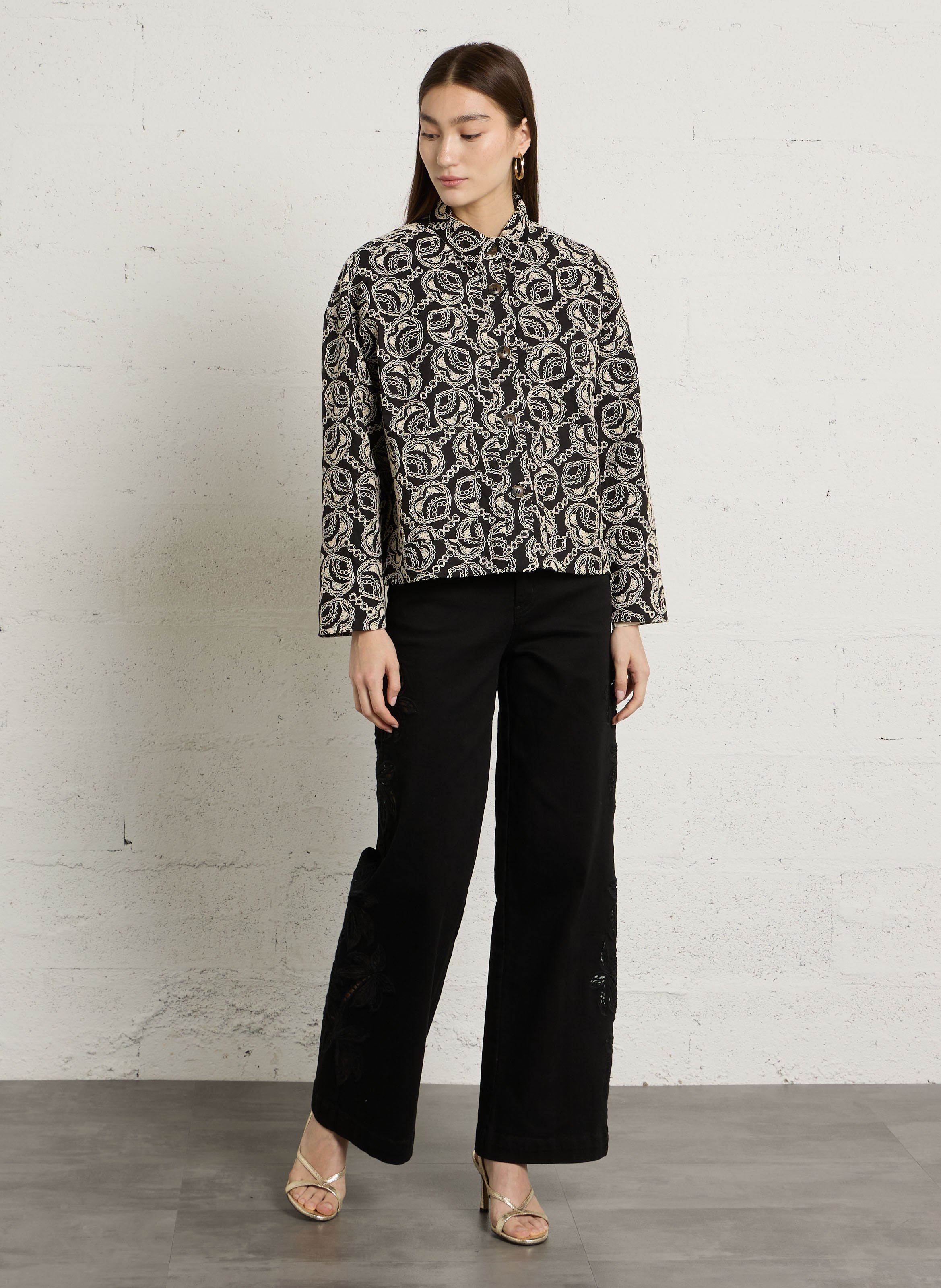 Veste col classique en coton mélangé LA PETITE ETOILE Noir