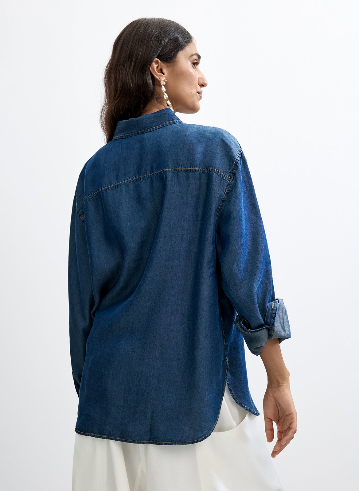 Chemise ample en jean avec imprimé DESIGUAL Rouge