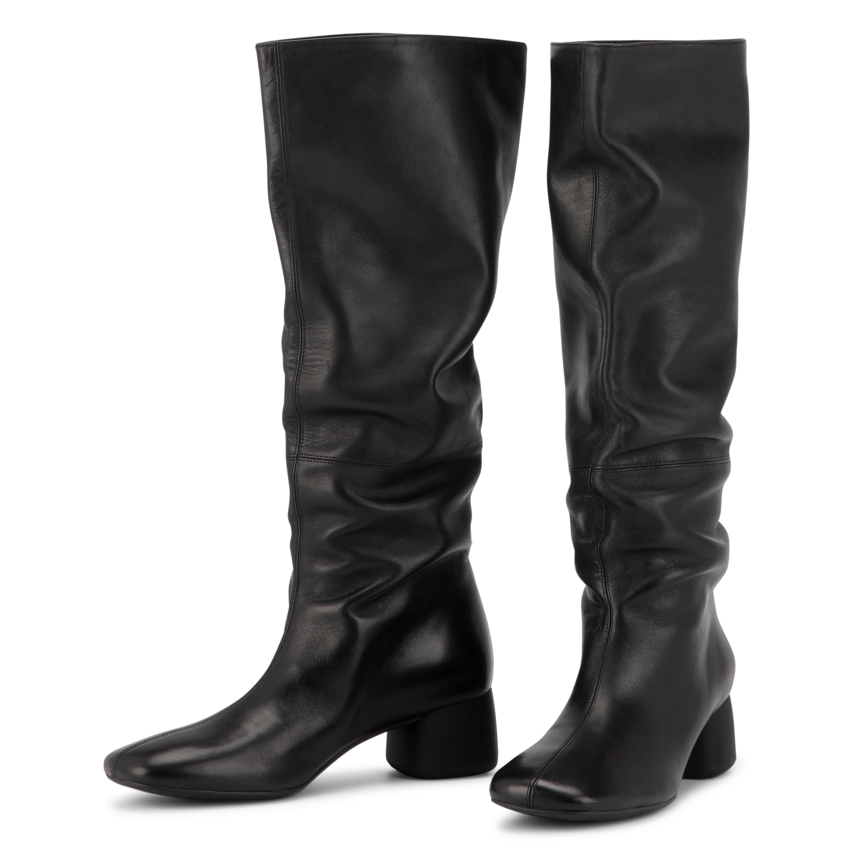 Bottes à enfiler en cuir lisse VAGABOND Noir