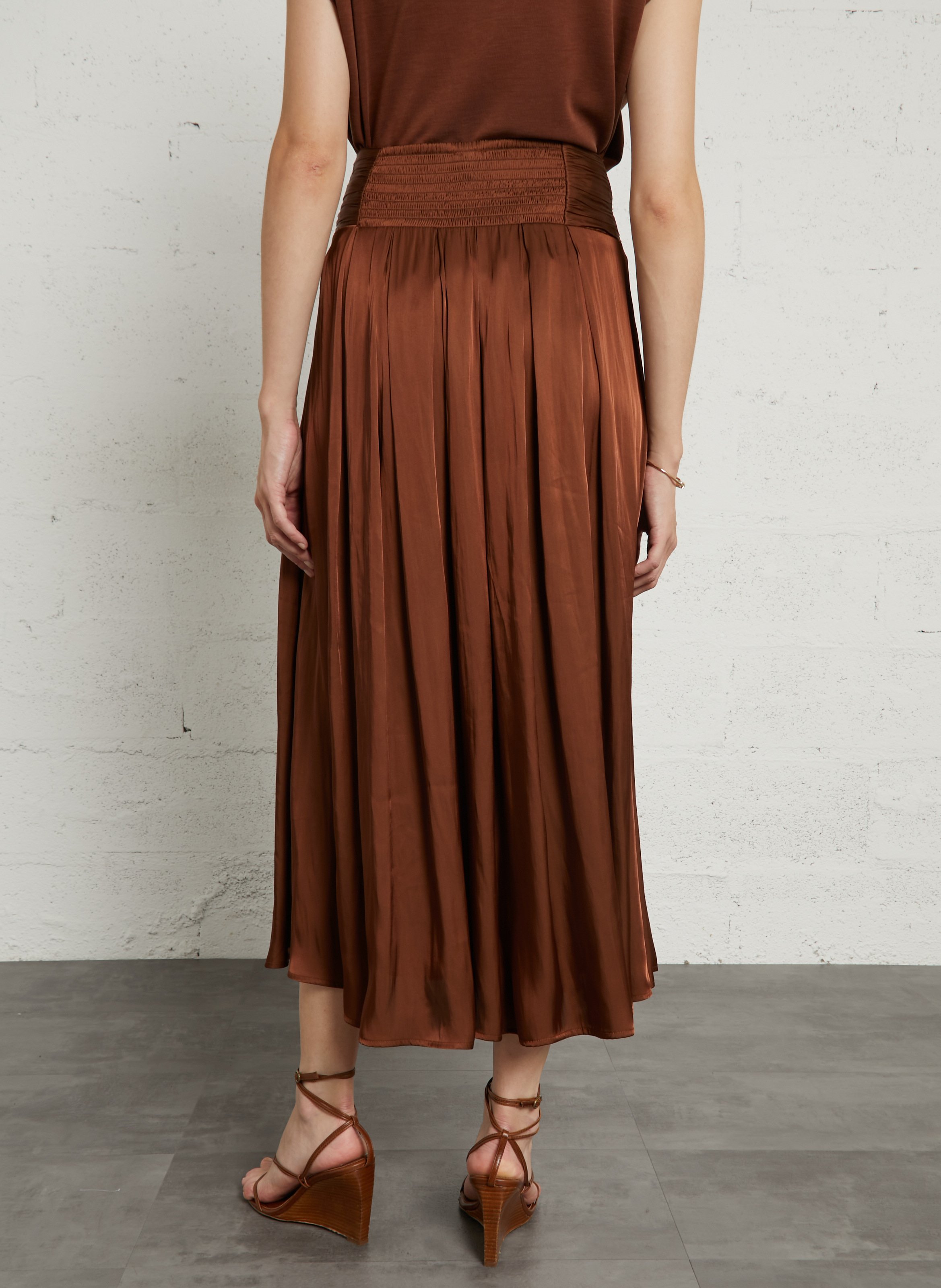 Flared Flowy Long Skirt MAISON 123 Beige