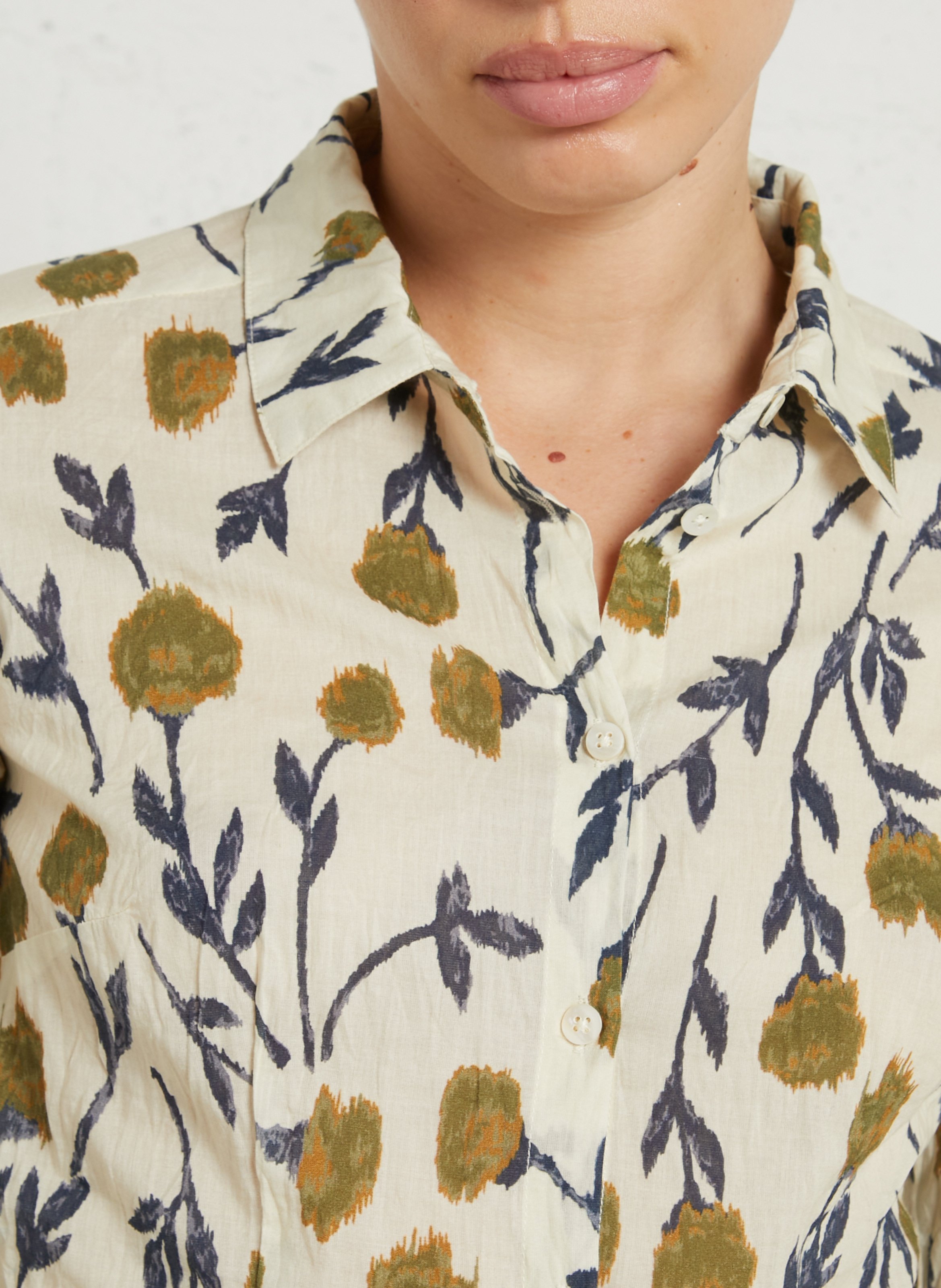 Printed cotton shirt NICE THINGS Beige