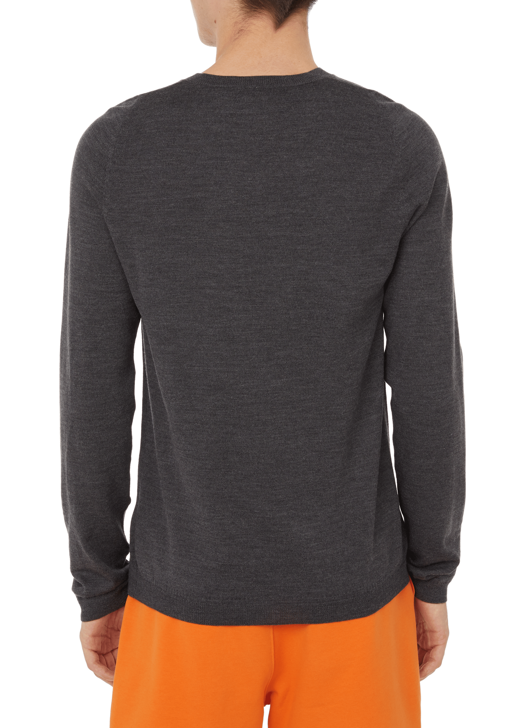 Pull col v en laine mérinos AU PRINTEMPS PARIS Gris