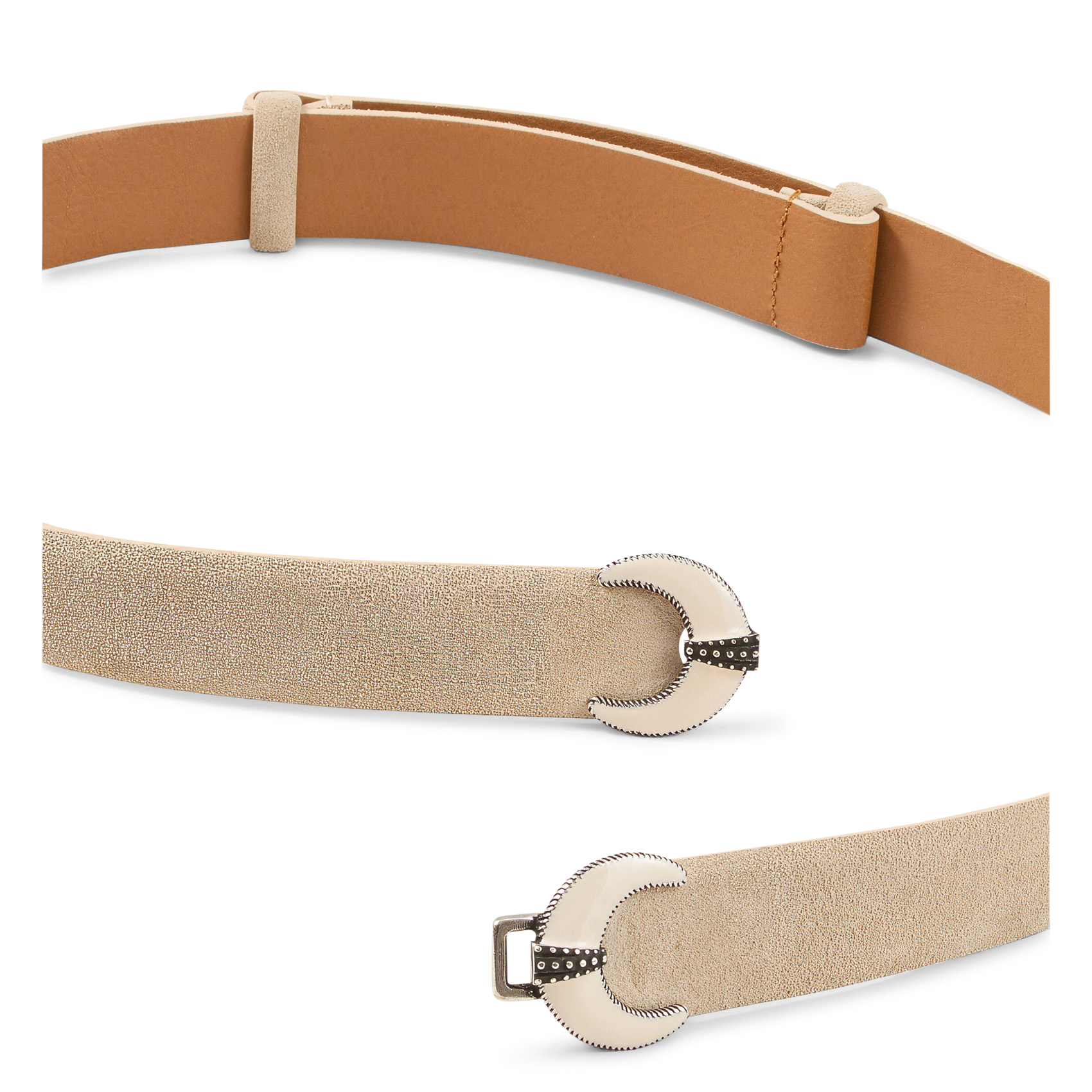 Ceinture en cuir daim BA&SH Beige