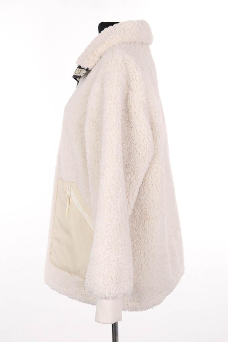 Regular-fit organic cotton jacket with sherpa collar LEVI'S - Seconde main White