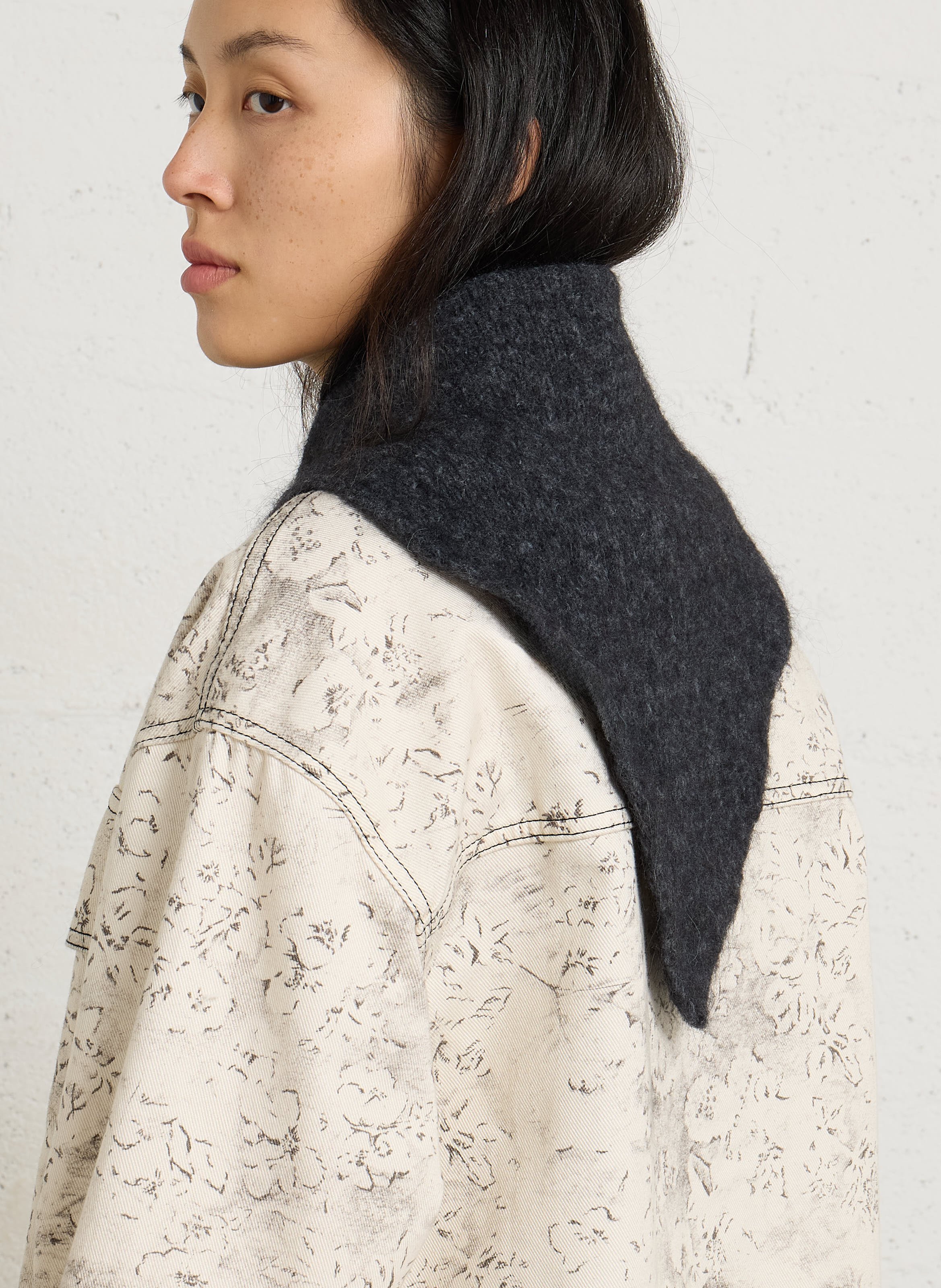 Wool scarf THE NEW SOCIETY Grey